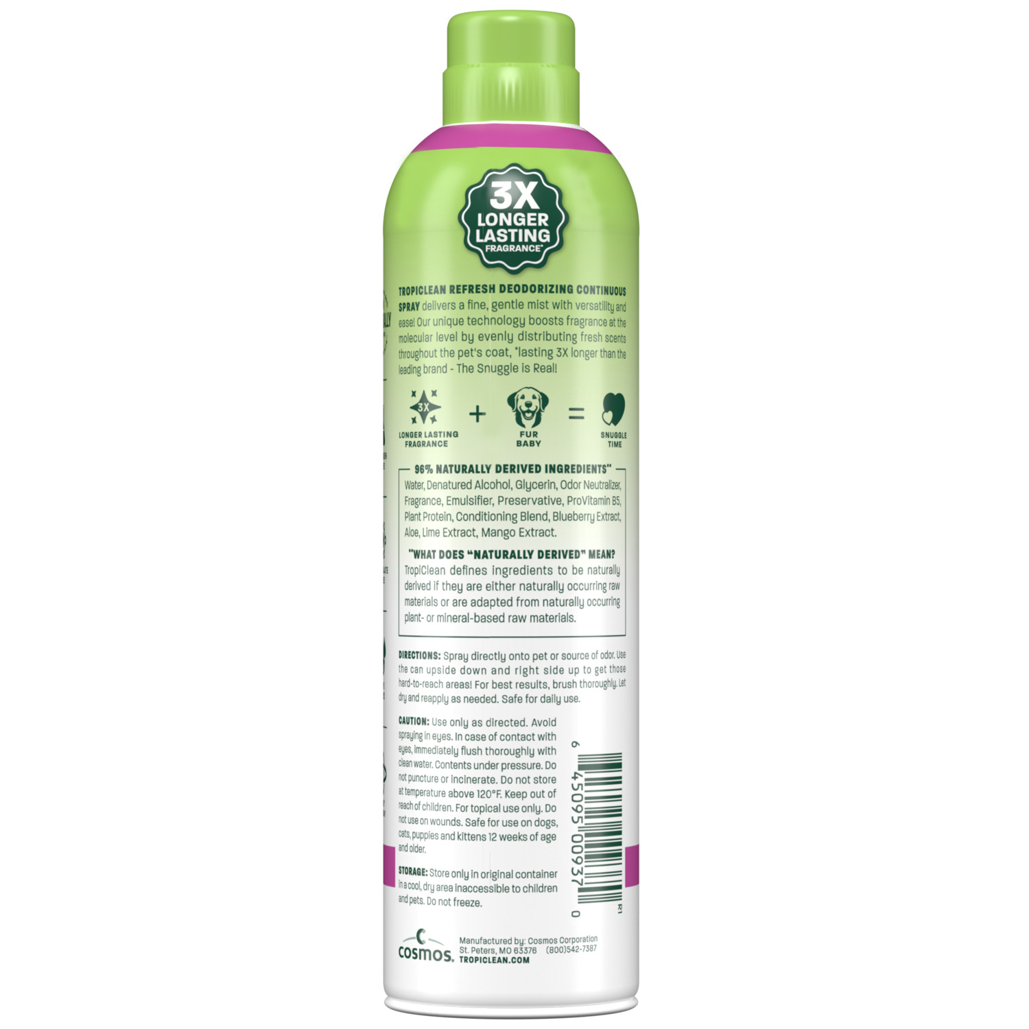 Tropiclean Refresh Berry & Coconut Scented Dog Deodorizing Spray, Berry & Coconut Scent, 10-Oz