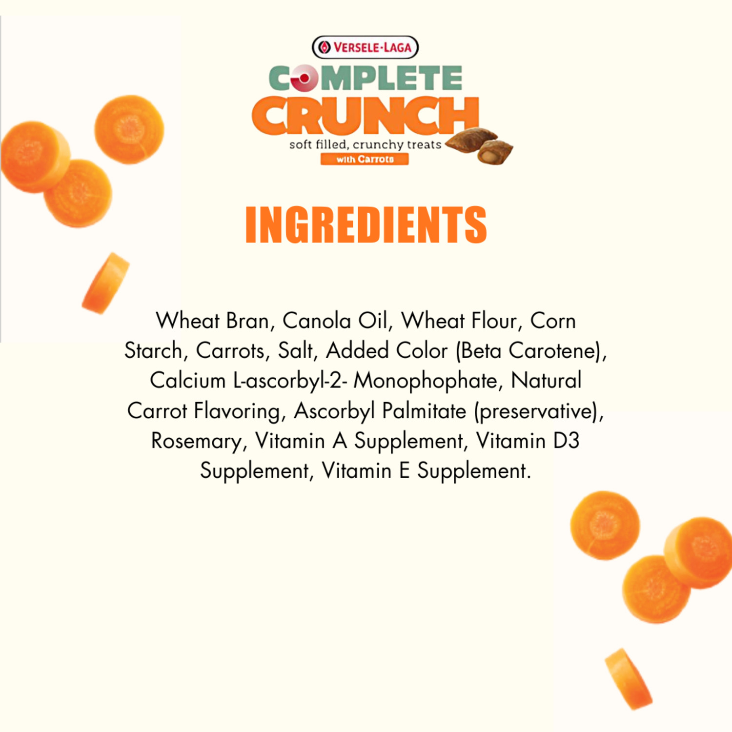 Versele-Laga Complete Crunch With Carrots Small Animal Treat, 3Oz