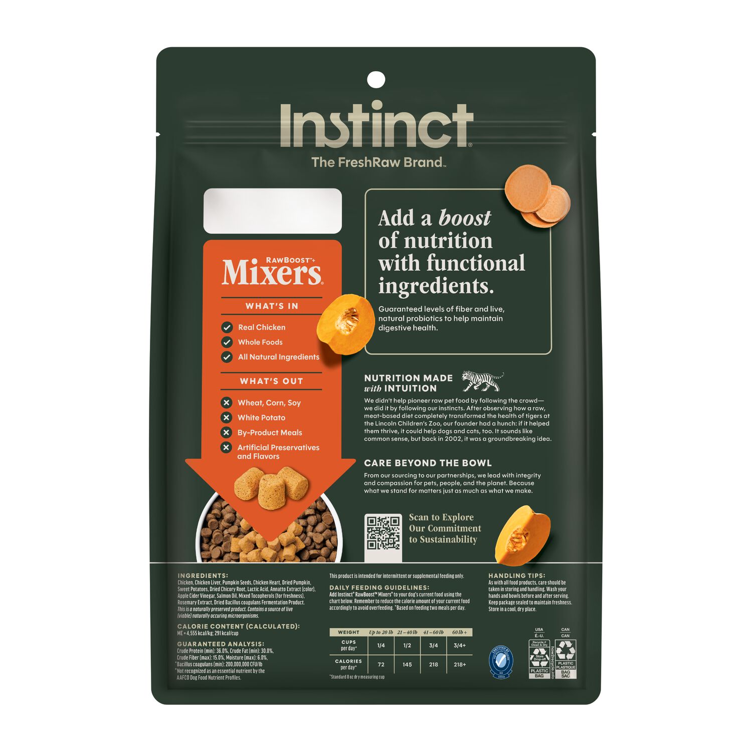 Instinct Raw Boost Mixers Gut Health Freeze-Dried Dog Food Topper, 12.5-Oz