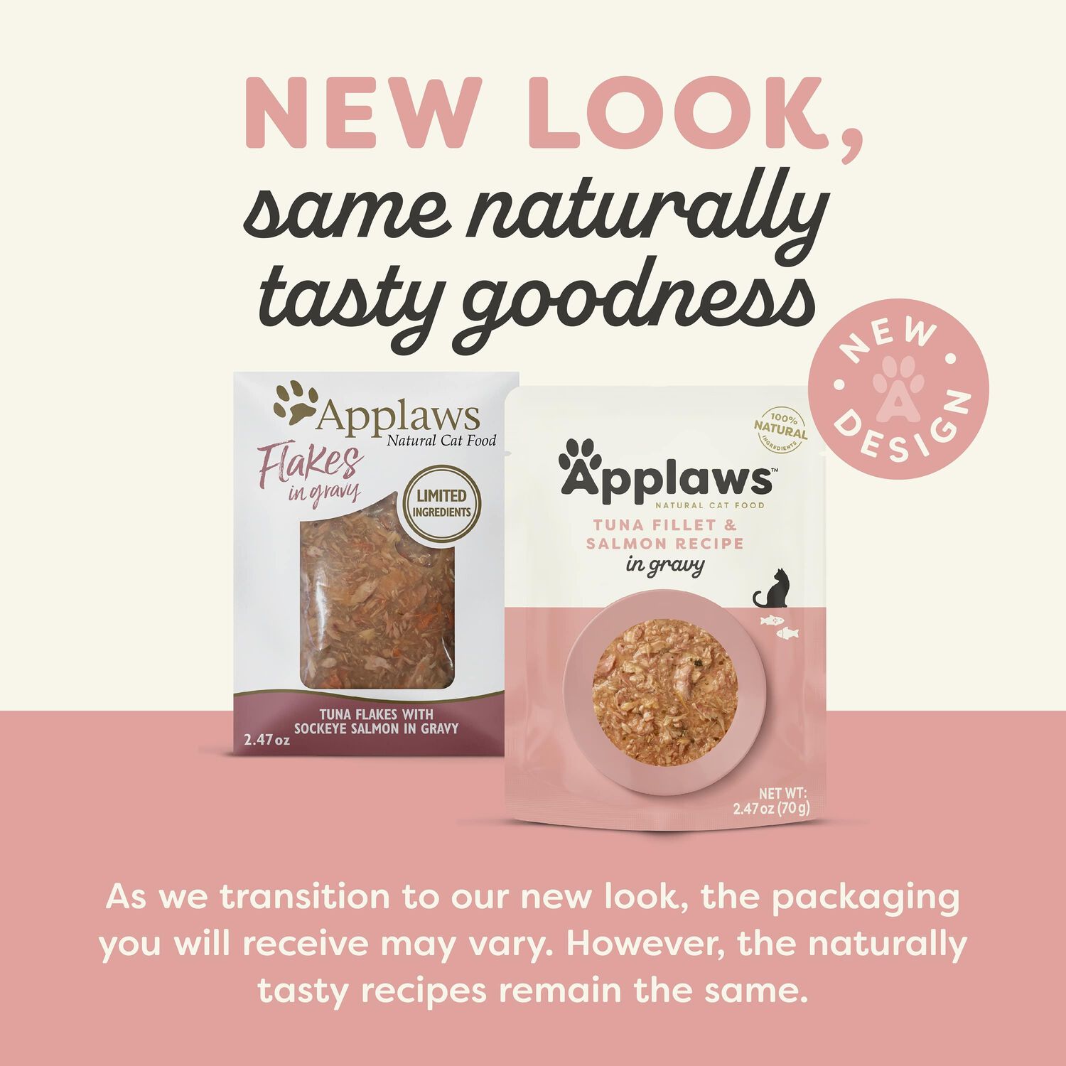 Applaws&trade; Natural Wet Cat Food, Tuna Flakes With Salmon In Gravy, 2.47-Oz