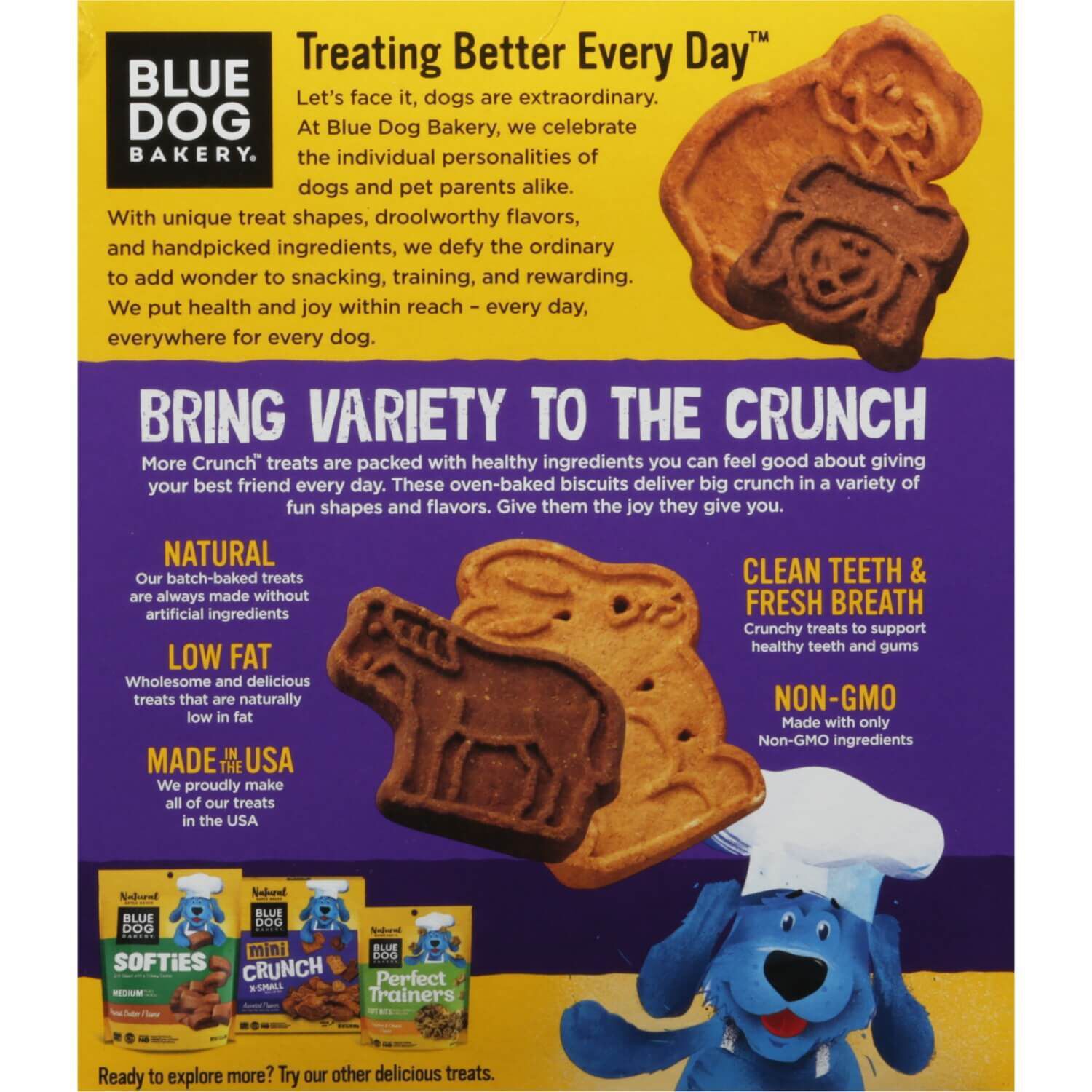 Blue Dog Bakery More Crunch Assorted Flavors Large Dog Treats