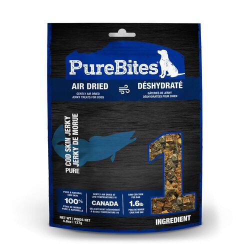 Pure Bites Gently Air Dried Cod Skin Jerky Dog Treats, 4.8oz