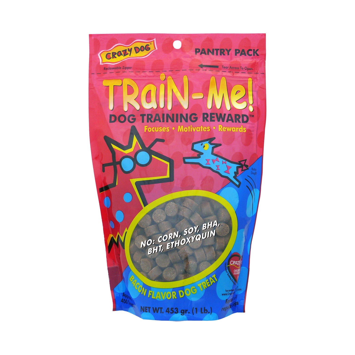 Crazy Dog Train-Me! Soft Chewy Dog Treats, Bacon Pet Supermarket