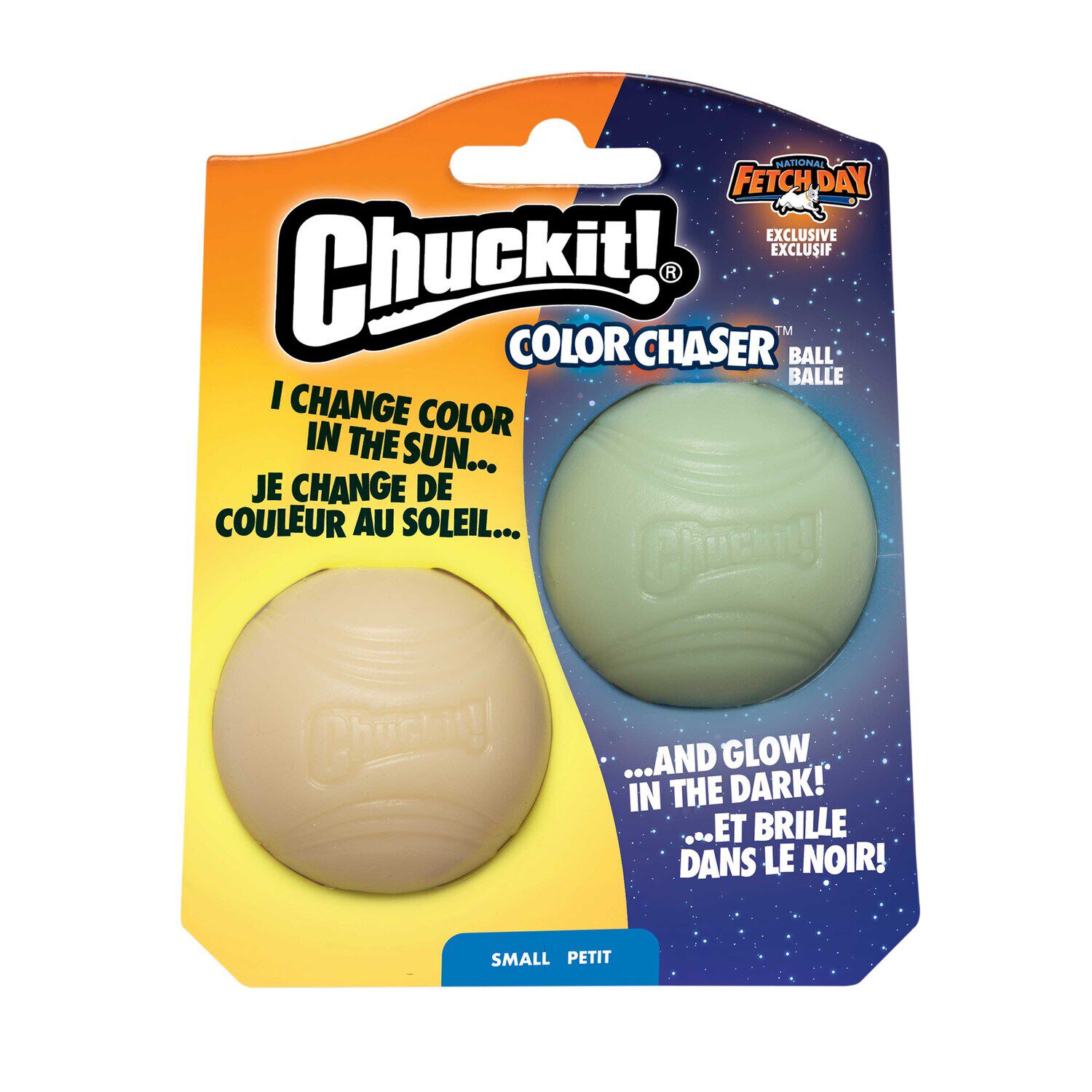 Chuckit! Color Changing Glow In The Dark Ball Dog Toy, National Fetch Day Collection, Large, 1-Each