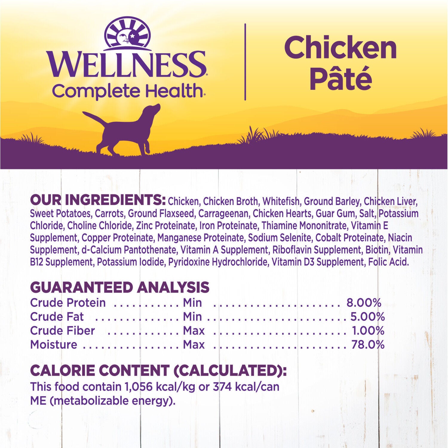 Wellness Complete Health Natural Wet Canned Dog Food, Chicken & Sweet Potato, 12.5-Ounce Can Pack Of 12
