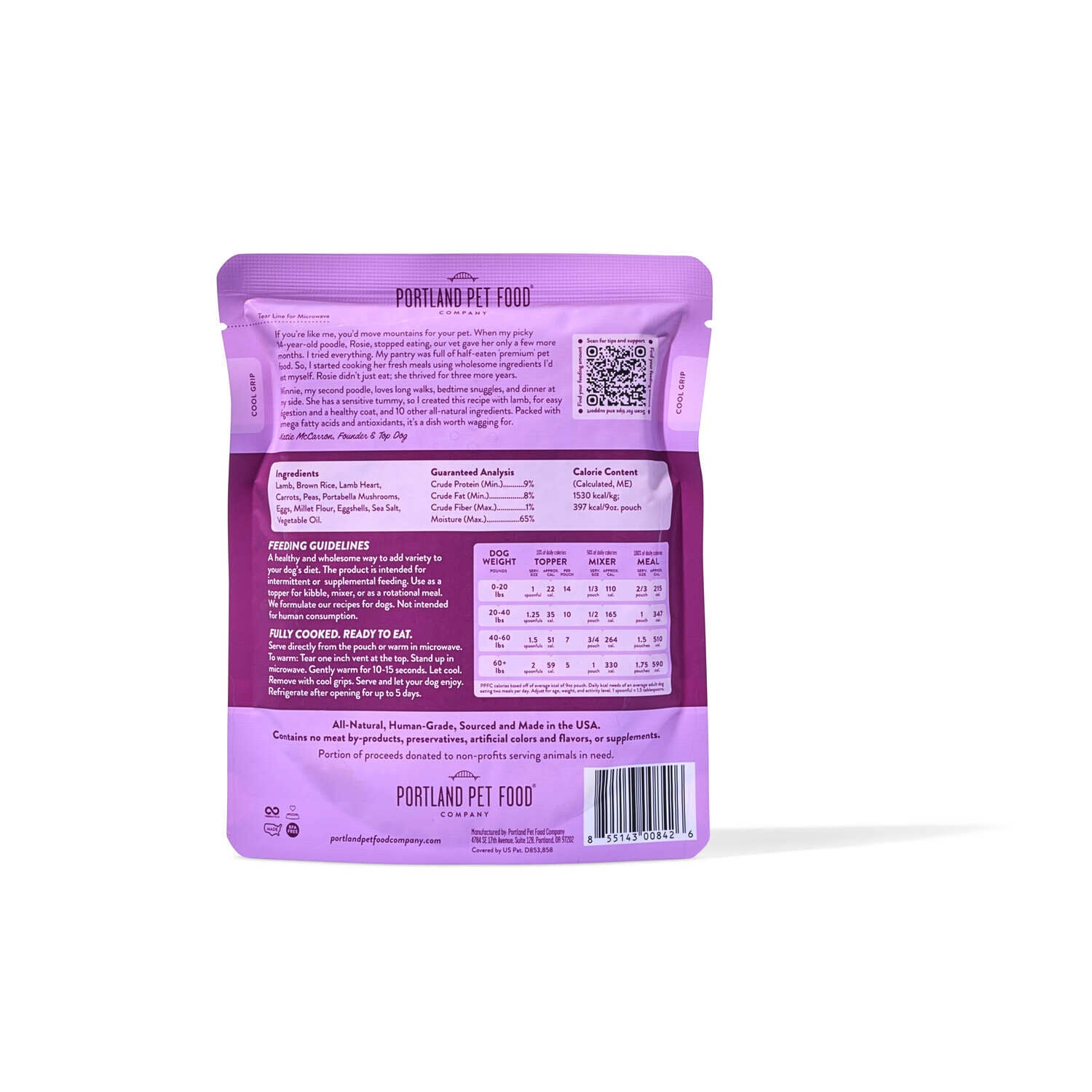 Winnie's Lamb N' Rice Homestyle Fresh Dog Food, 9Oz