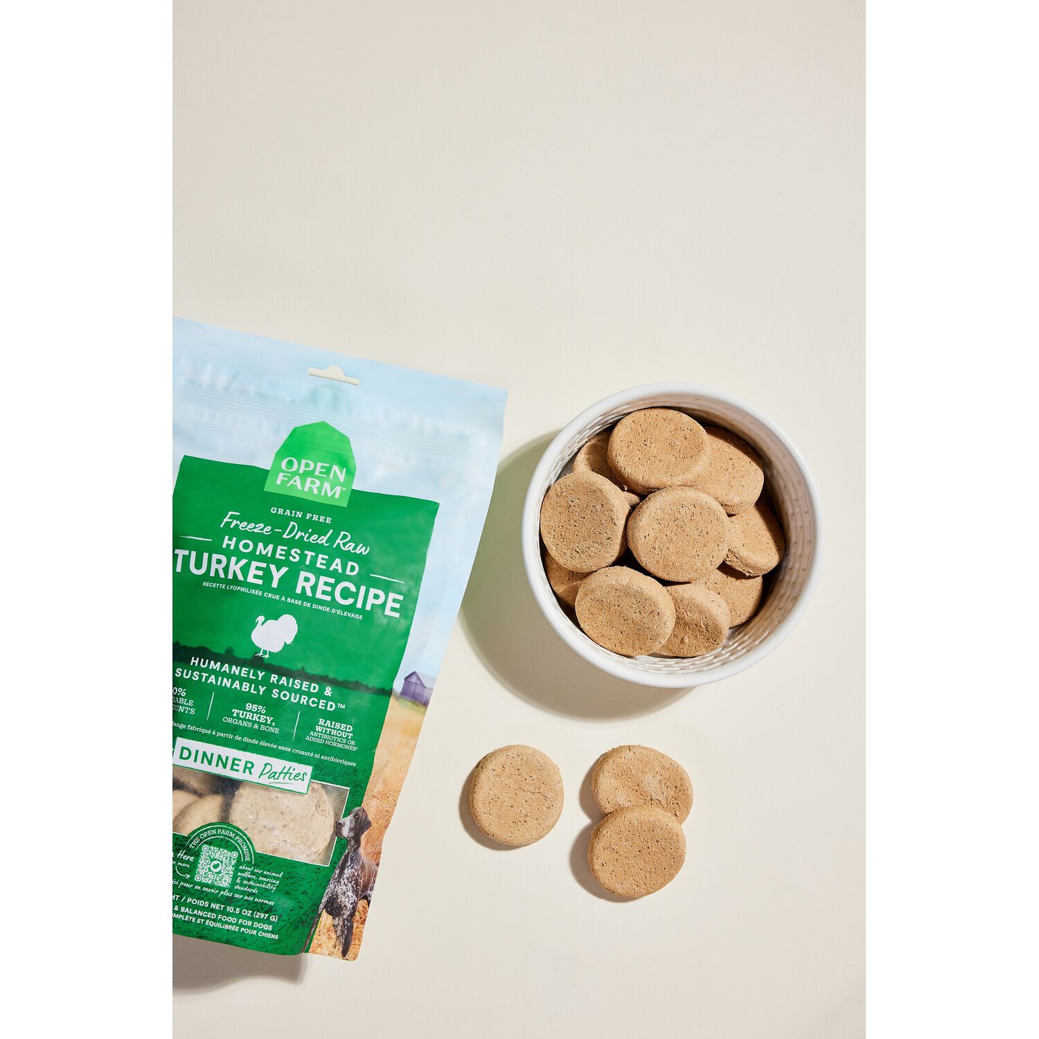 Open Farm Freeze Dried Raw Dog Food Patties, Homestead Turkey Recipe, 10.5Oz