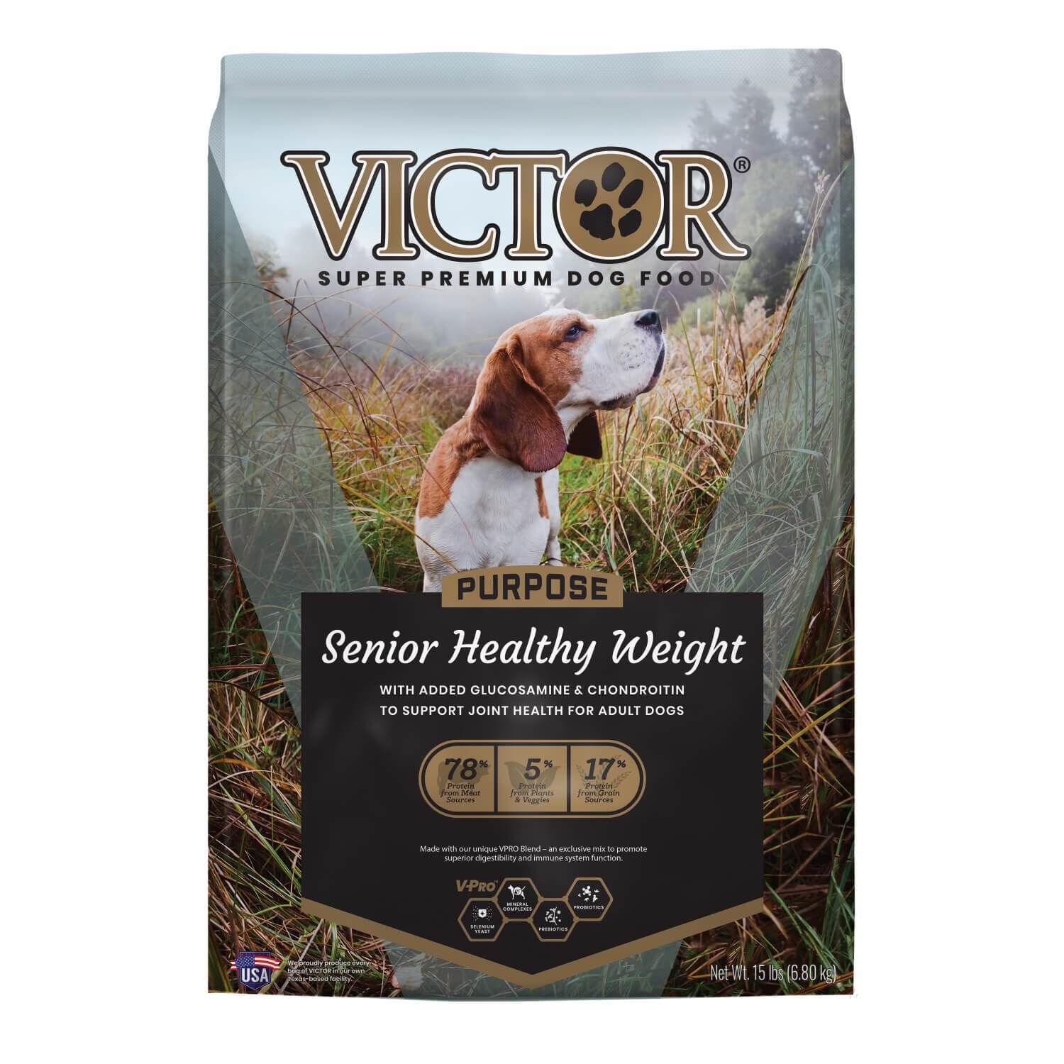 Victor Senior Healthy Weight Dog Food Pet Supermarket 15lb Pet
