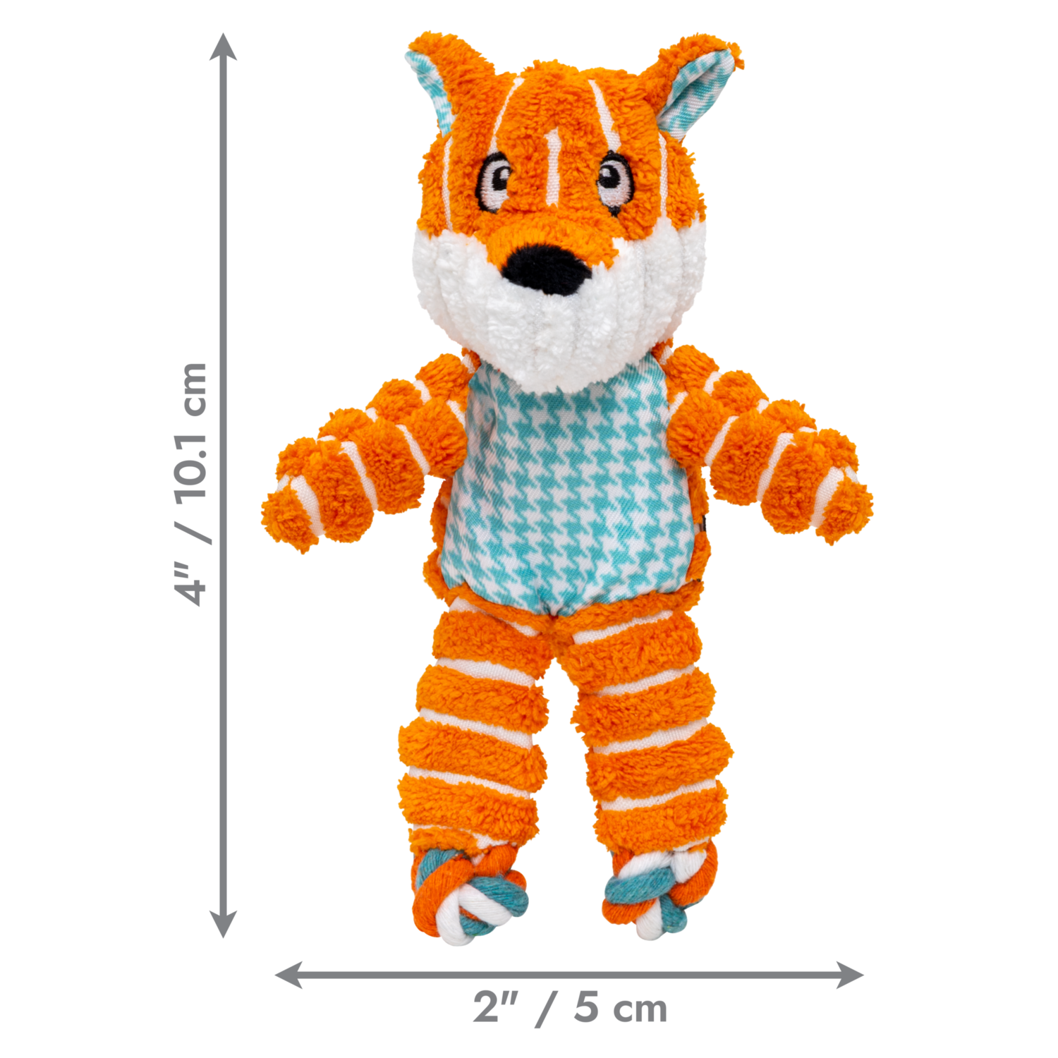 Kong Floppy Knots Fox Plush Rope & Tug Dog Toy, Extra Small, 4"