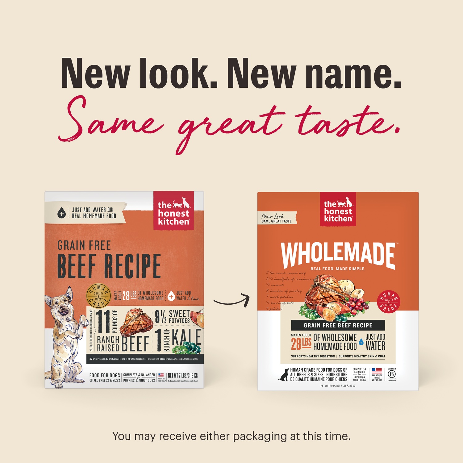 The Honest Kitchen Wholemade Grain Free Beef Recipe Dehydrated Dog Food, 7-Lb