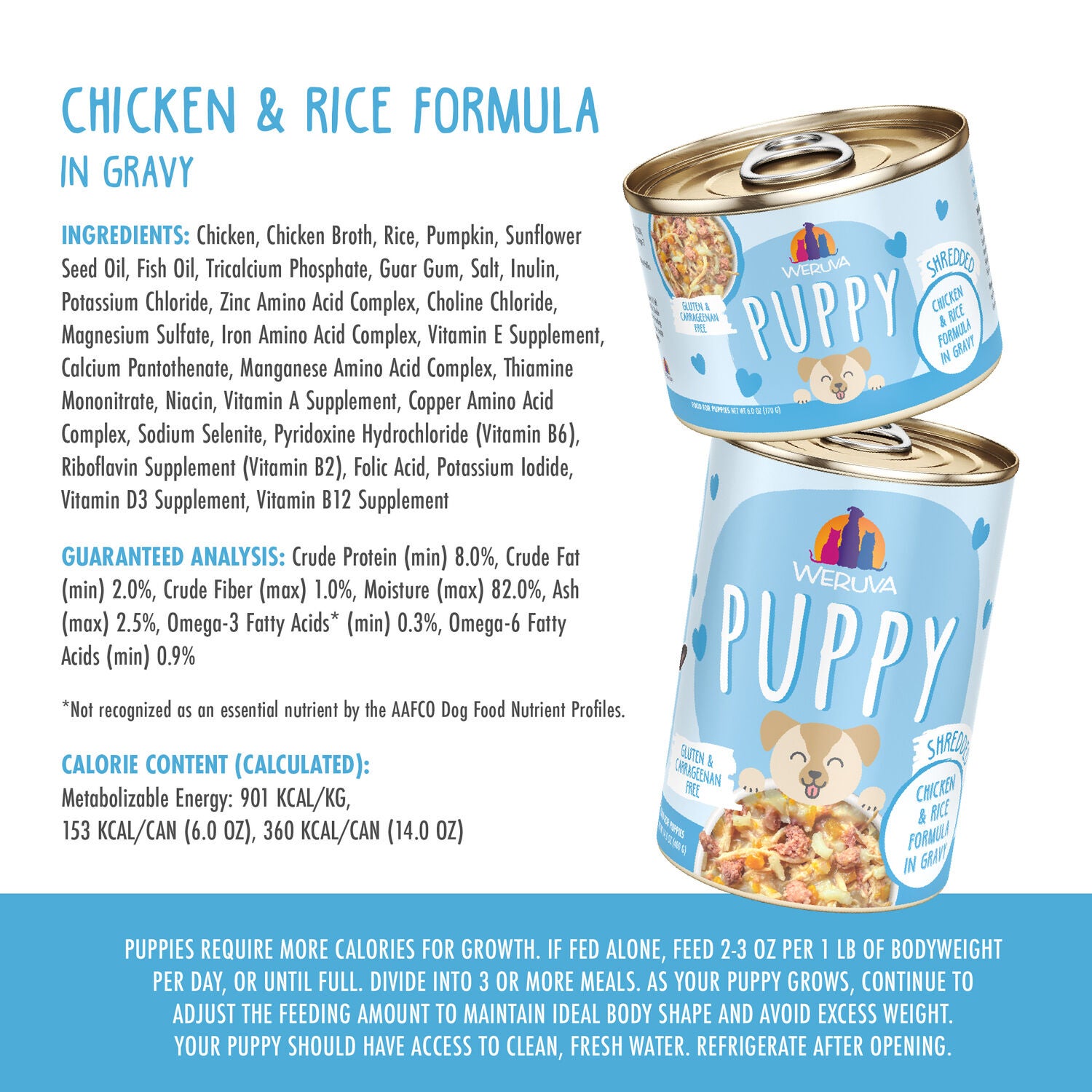 Weruva Puppy Chicken & Rice In Gravy Wet Dog Food, 14-Oz Pack Of 10