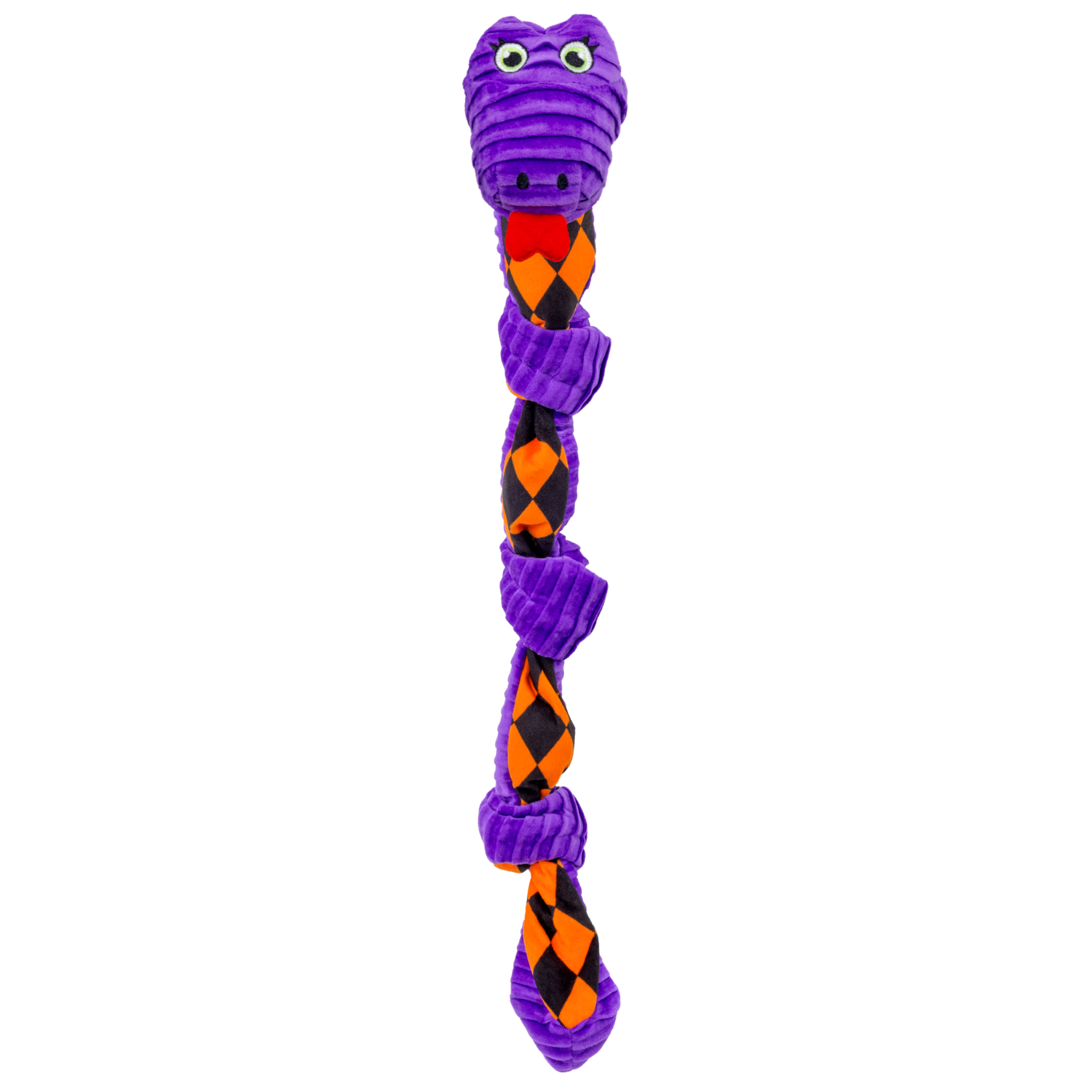 Kong Halloween Knots Snake Squeaky Plush Tug Dog Toy, Purple, Medium/Large