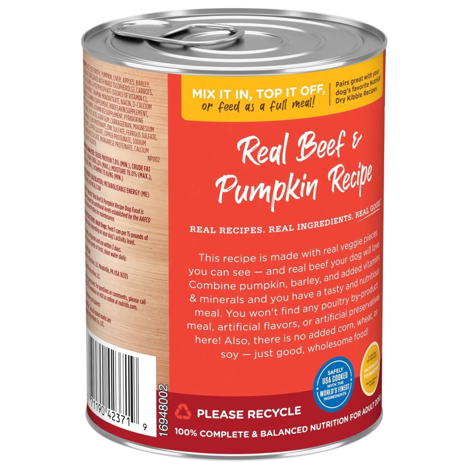 Rachael Ray Nutrish Real Beef And Pumpkin Premium Pate Wet Dog Food