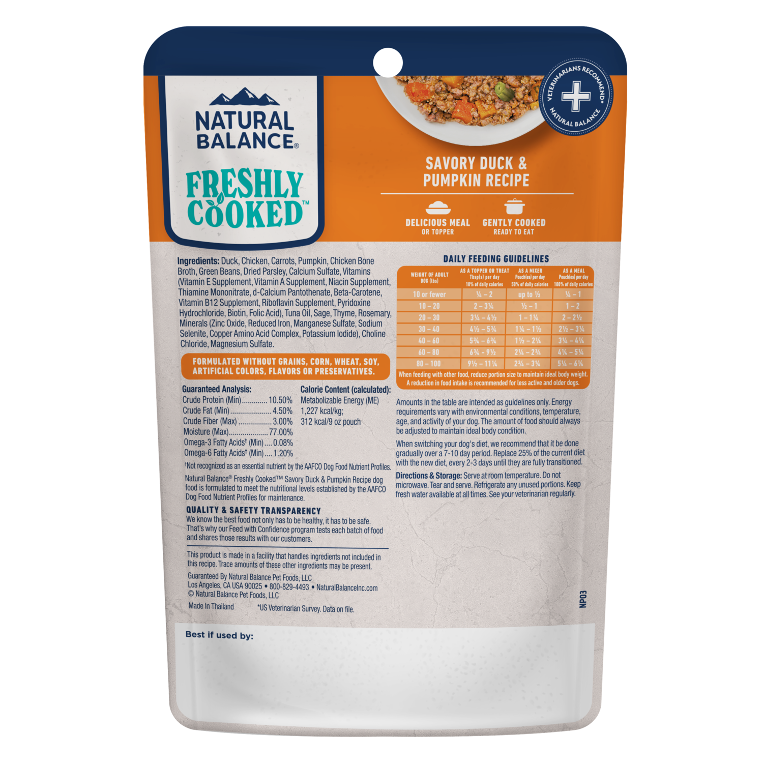 Natural Balance Original Ultra Platefulls Savory Duck & Pumpkin Recipe Wet Dog Food, 9-Oz