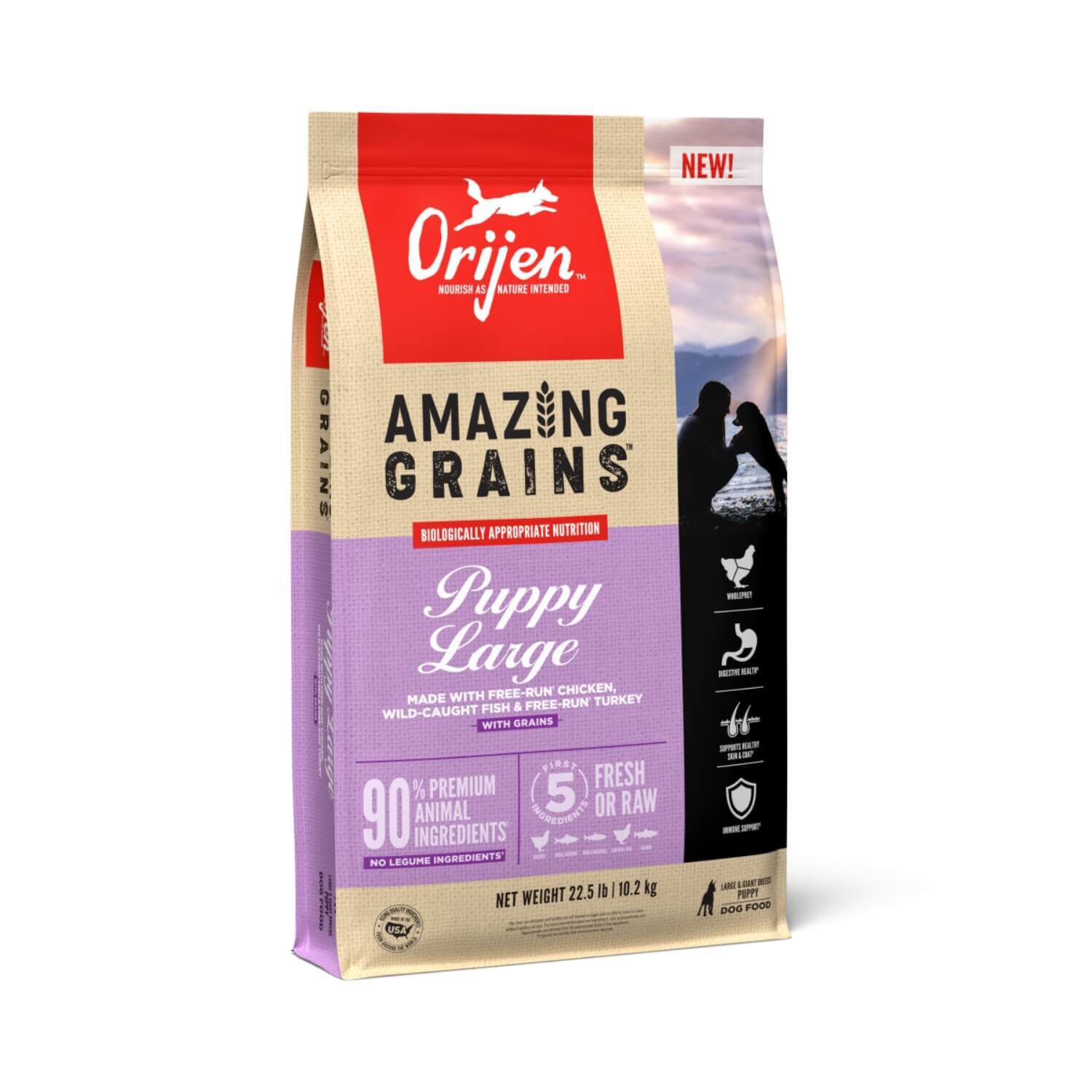 ORIJEN Amazing Grains Puppy Large High Protein Dry Dog Food