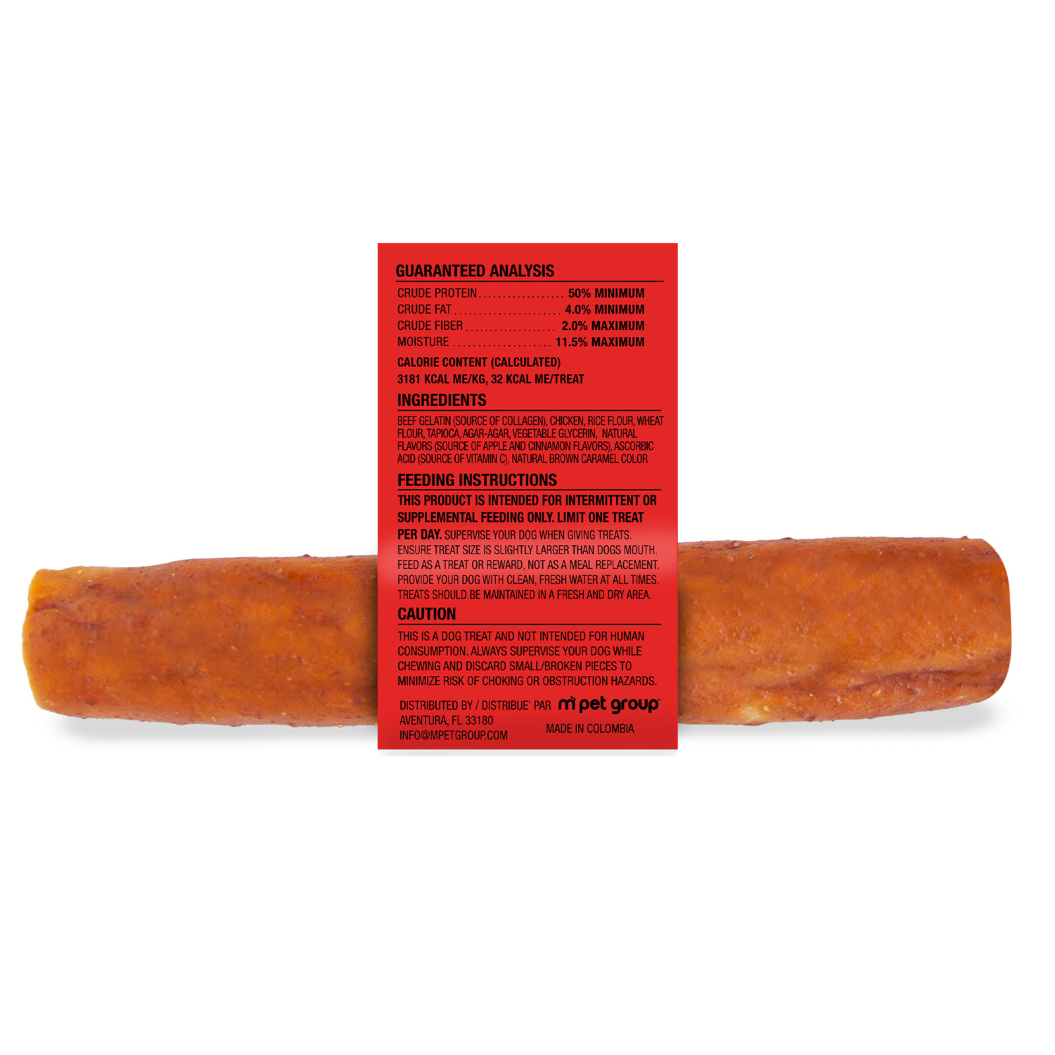 Collachews Collagen Roll, Medium 6", Apple Cinnamon Flavor
