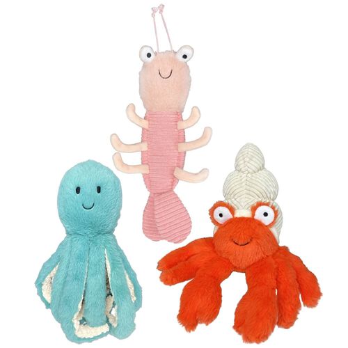 Margaritaville Coral Reefers Plush Dog Toy, Assorted Creatures