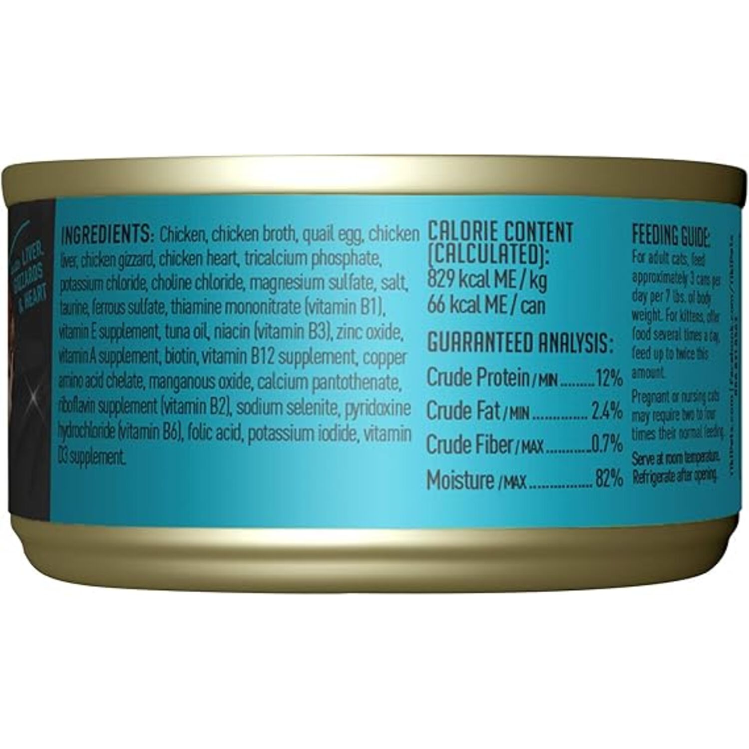 Tiki Cat After Dark Whole Foods Wet Cat Food, Chicken & Quail Egg, 2.8-Oz Can
