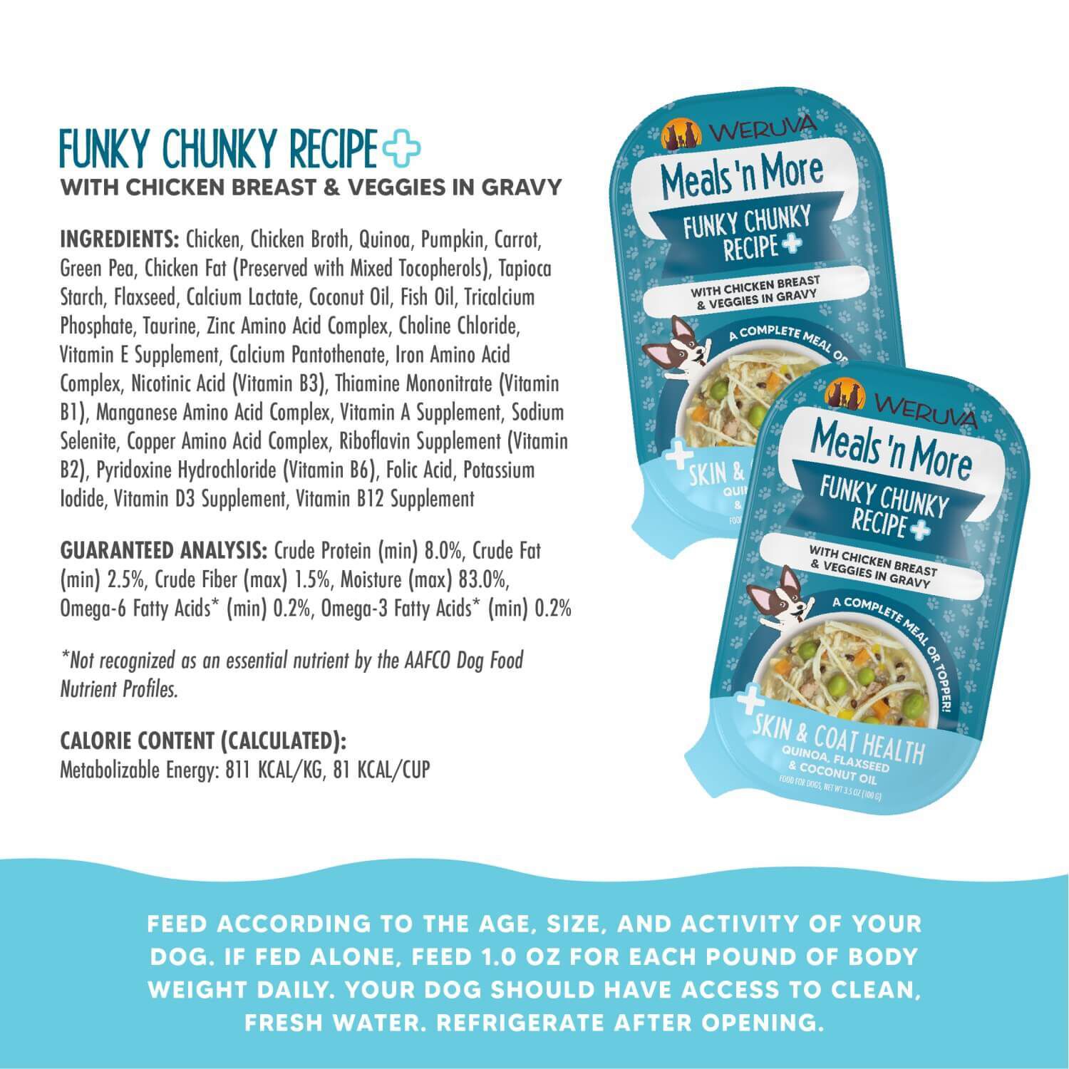 Weruva Dog Meals 'N More Natural Funky Chunky Recipe Plus Skin & Coat Health Wet Dog Food