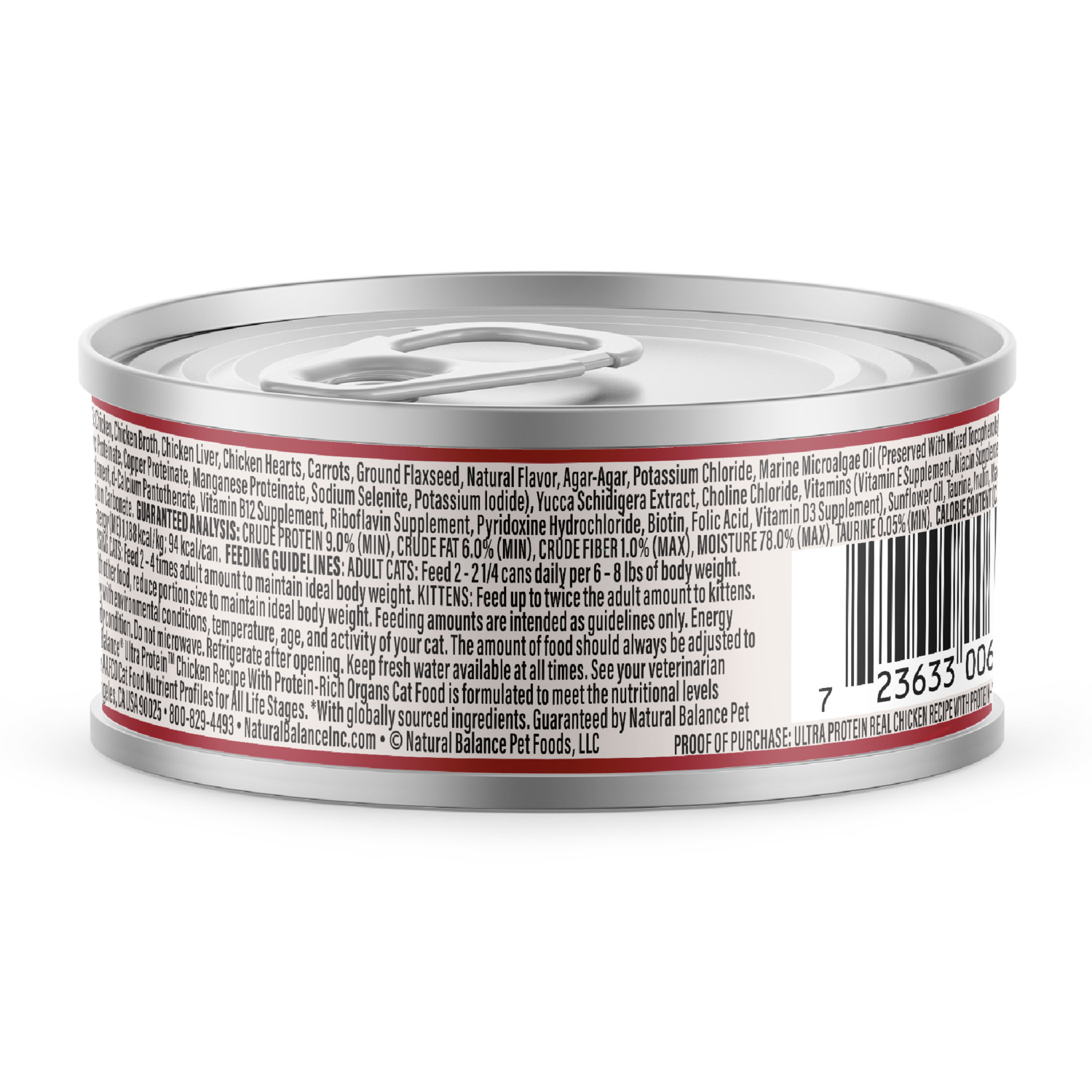 Natural Balance Ultra Protein Wet Cat Food, Real Chicken Recipe With Protein-Rich Organs Pate, 2.8 Oz.