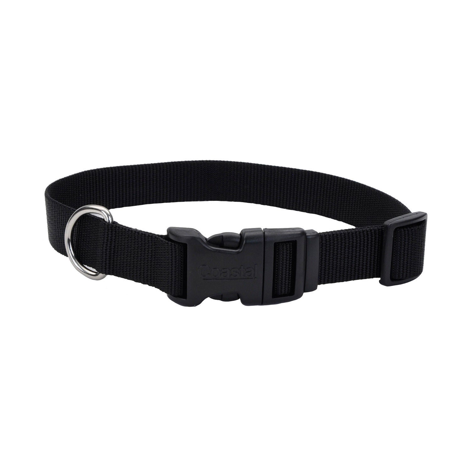 Coastal&reg; Adjustable Dog Collar With Plastic Buckle, Black