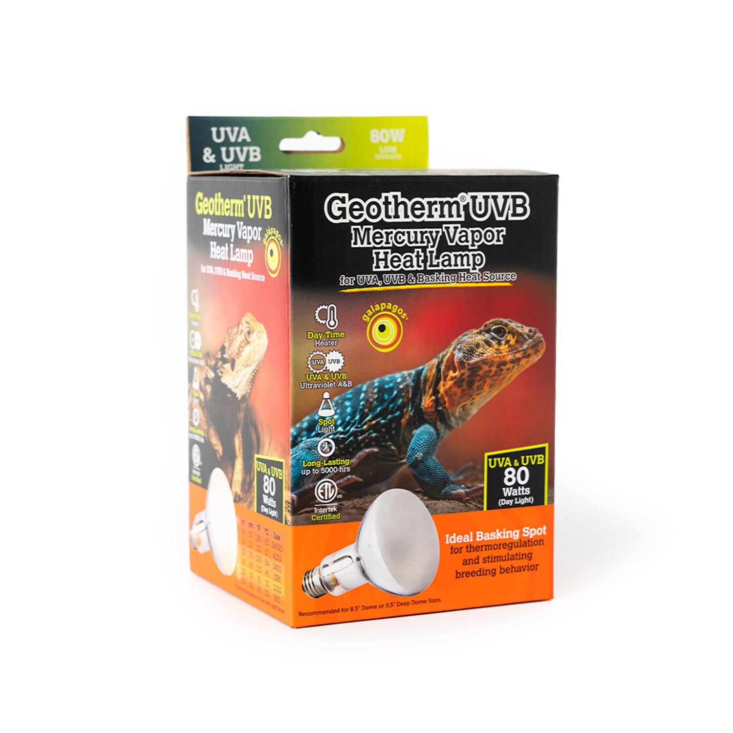 Gal&aacute;pagos Geotherm Mercury Vapor Reptile Light Bulb, Heat & Uvb, 80W