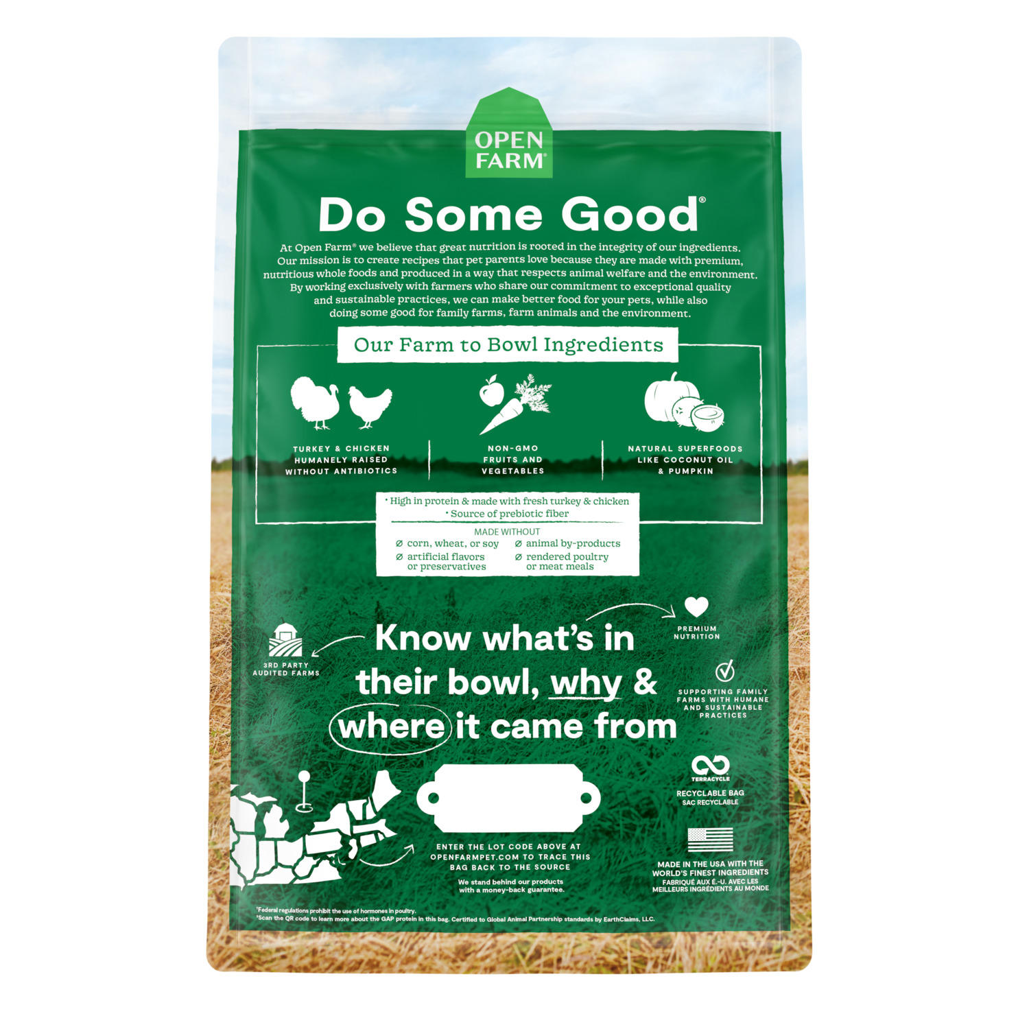 Open Farm Homestead Turkey And Chicken Grain Free Dry Dog Food, 22Lb