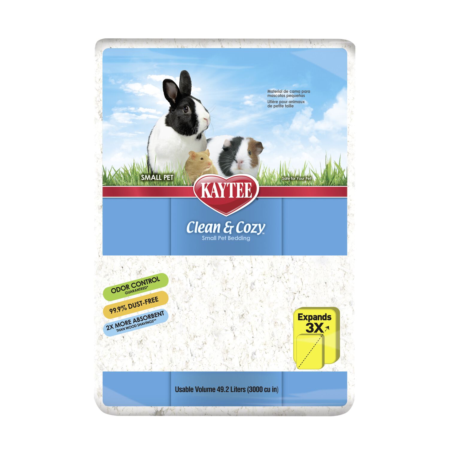 Kaytee Clean & Cozy White Small Animal Bedding, 49.2-Liters