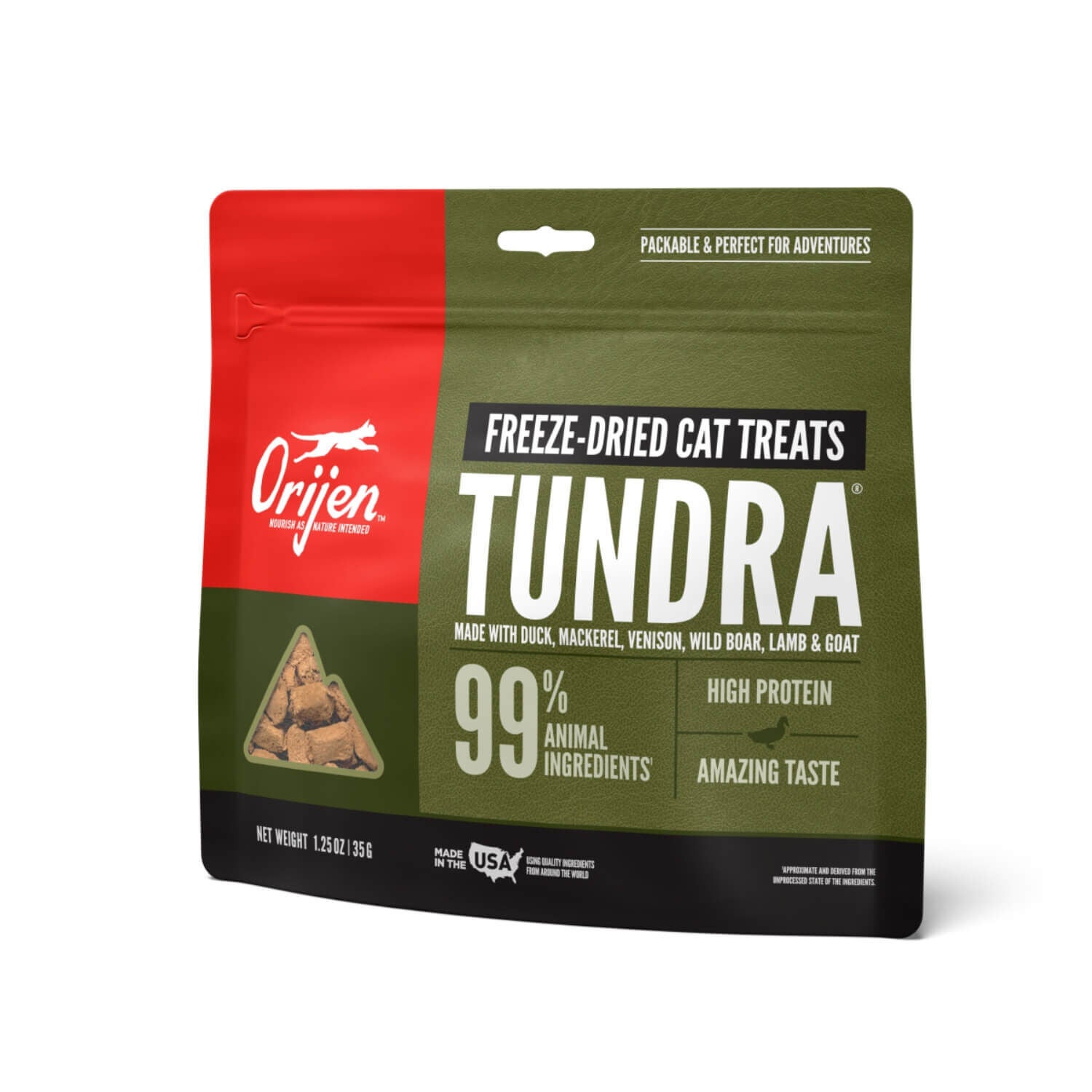Orijen Freeze Dried Cat Treats, High Protein With 99% Natural & Raw Animal Ingredients, Tundra Recipe, 1.25Oz