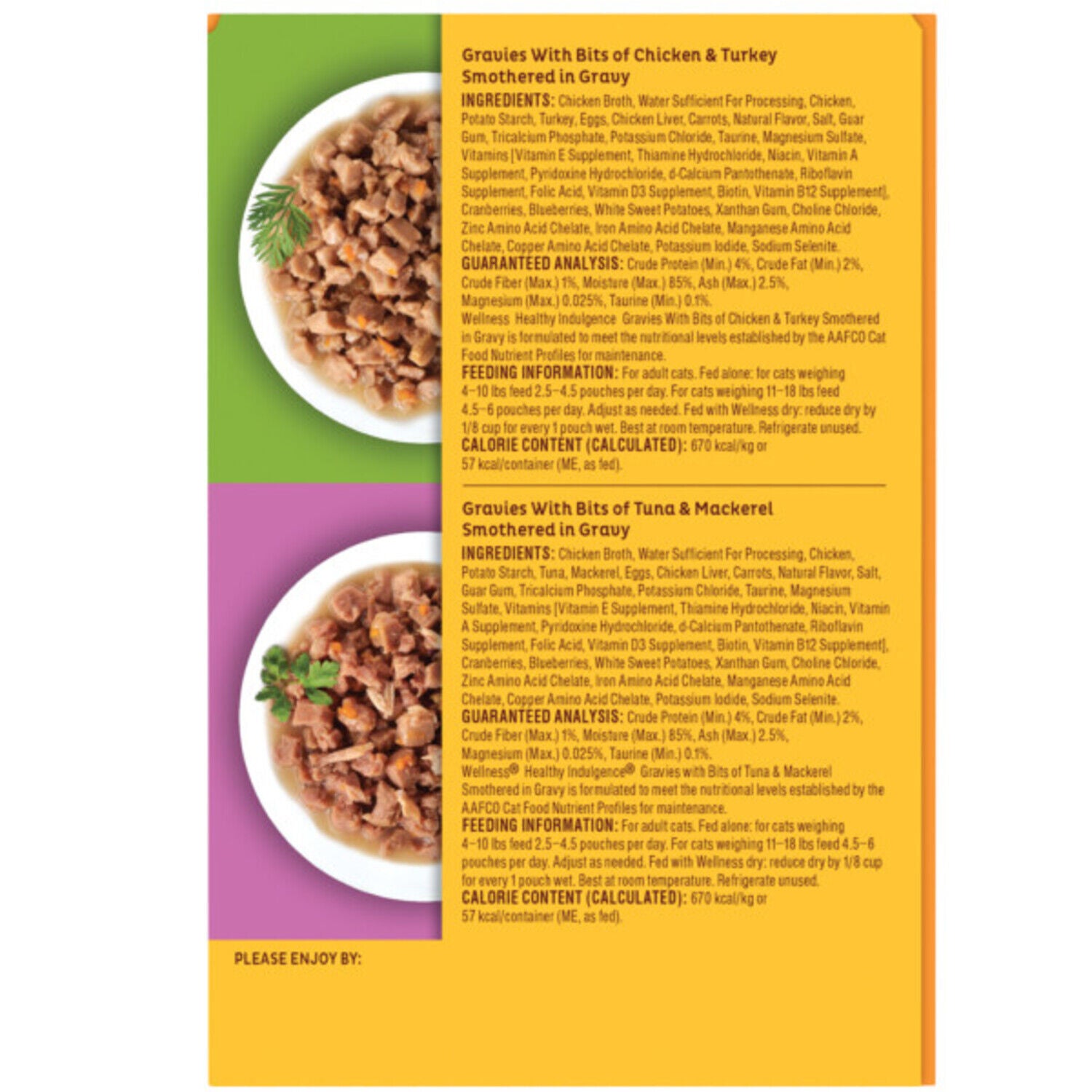 Wellness Healthy Indulgence Gravy Adult Wet Cat Food, Variety Pack, 3-Oz Pouch 8-Pack