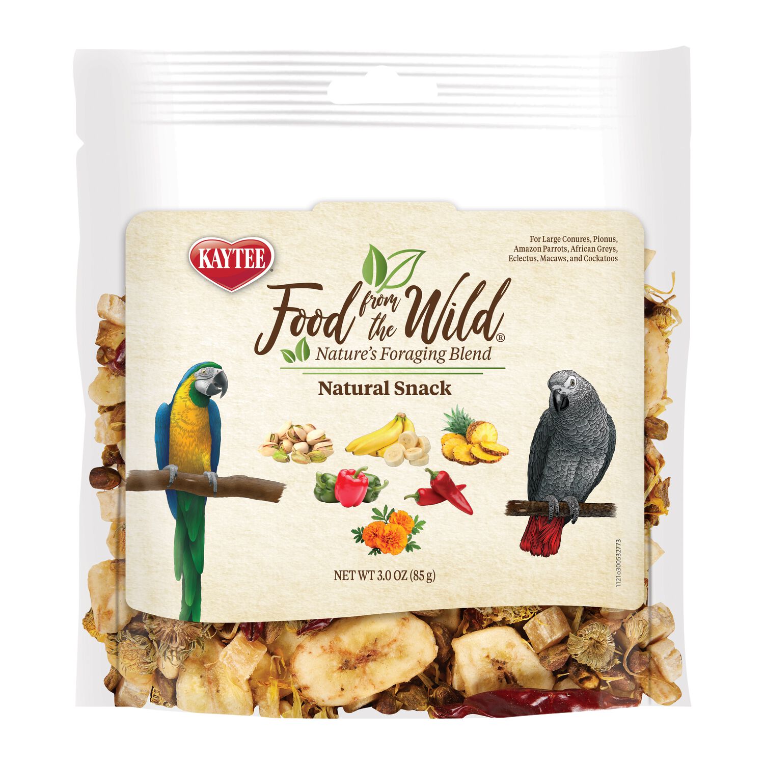 Kaytee Food From The Wild Limited Ingredient Natural Snack Medium & Large Bird Treats, 3-Oz