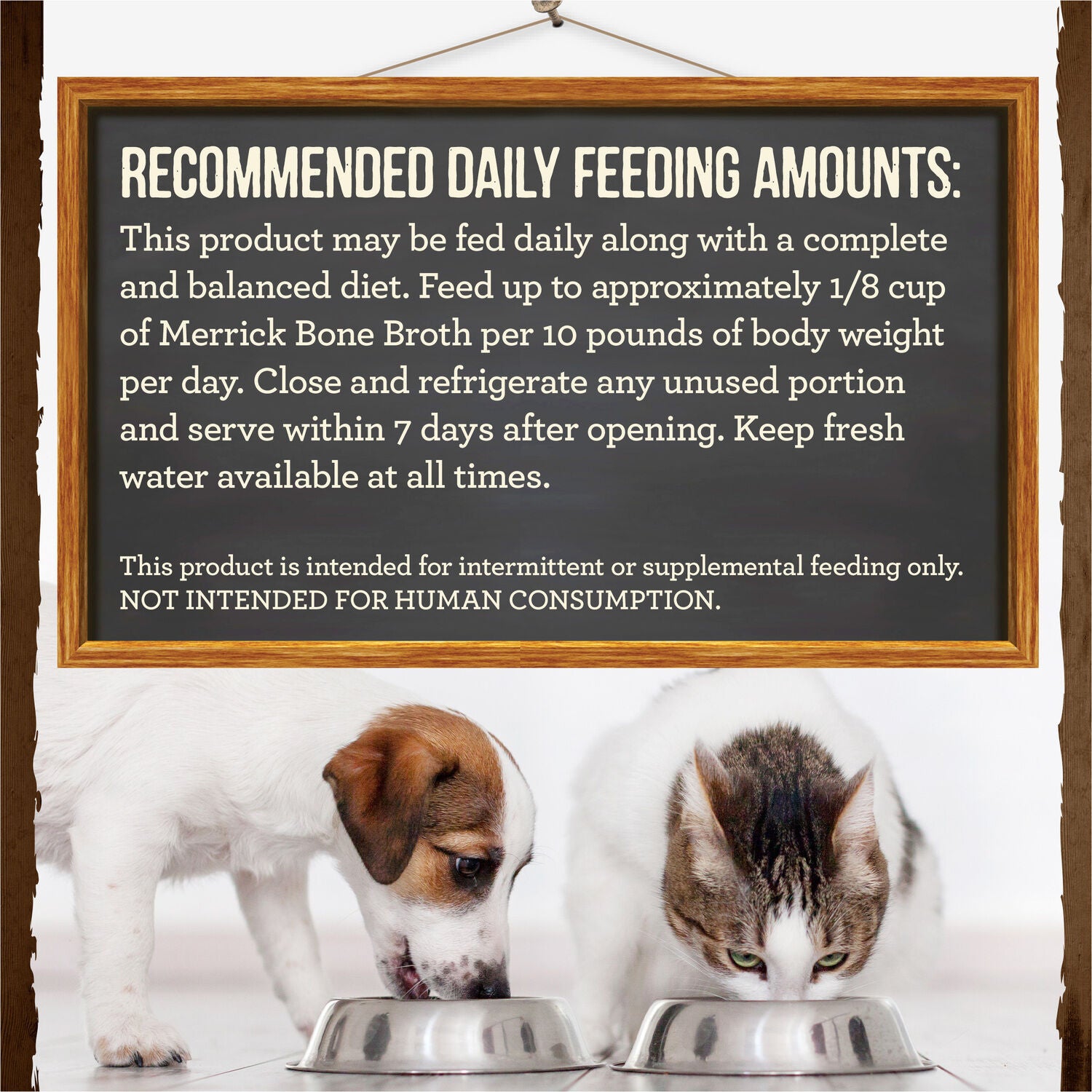 Merrick Grain-Free Bone Broth, Premium Human Grade And Gluten Free Dog And Cat Food Topper Pouches, Beef, 16-Oz Pouch