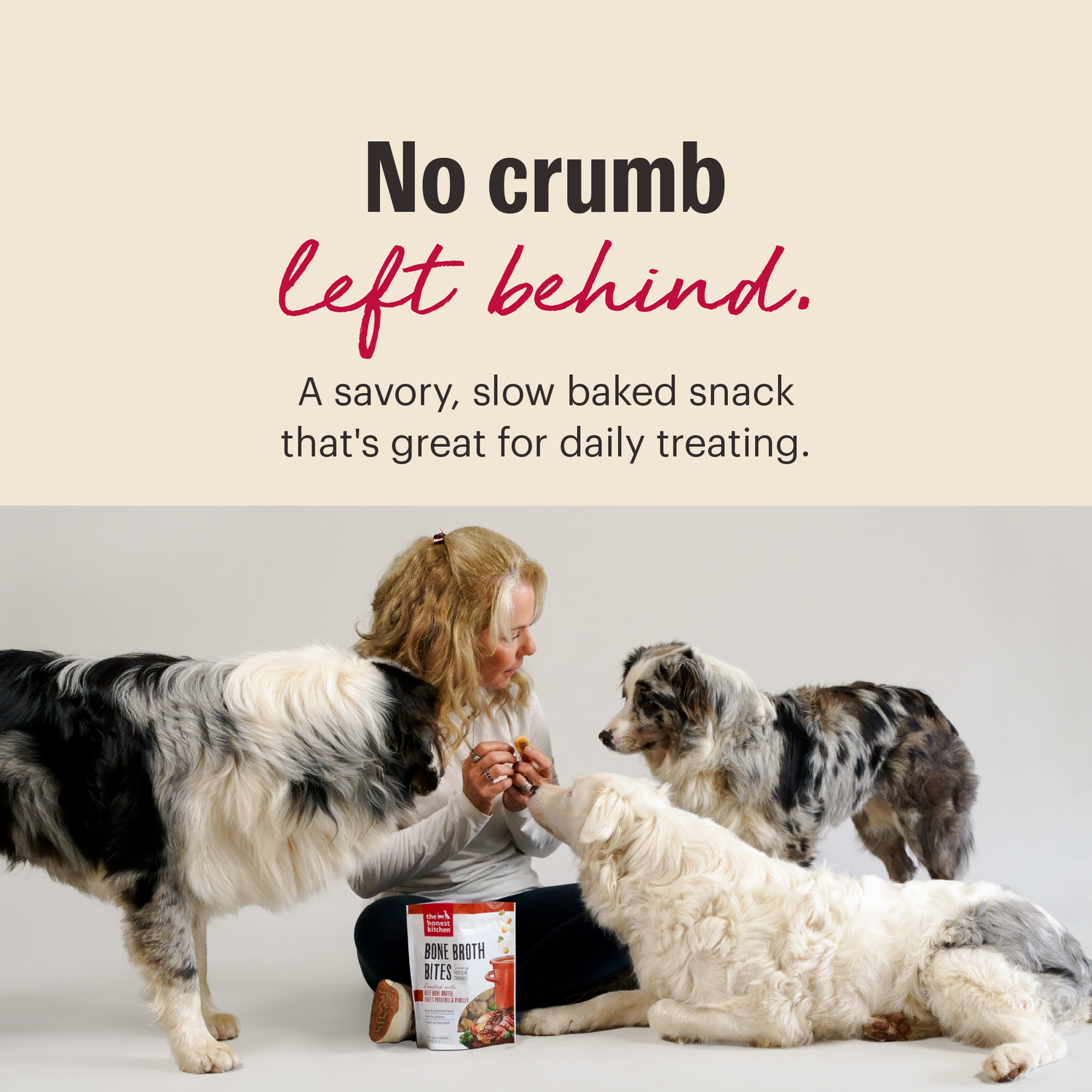 The Honest Kitchen Bone Broth Bites Biscuit Dog Treats, Beef Bone Broth, 8-Oz