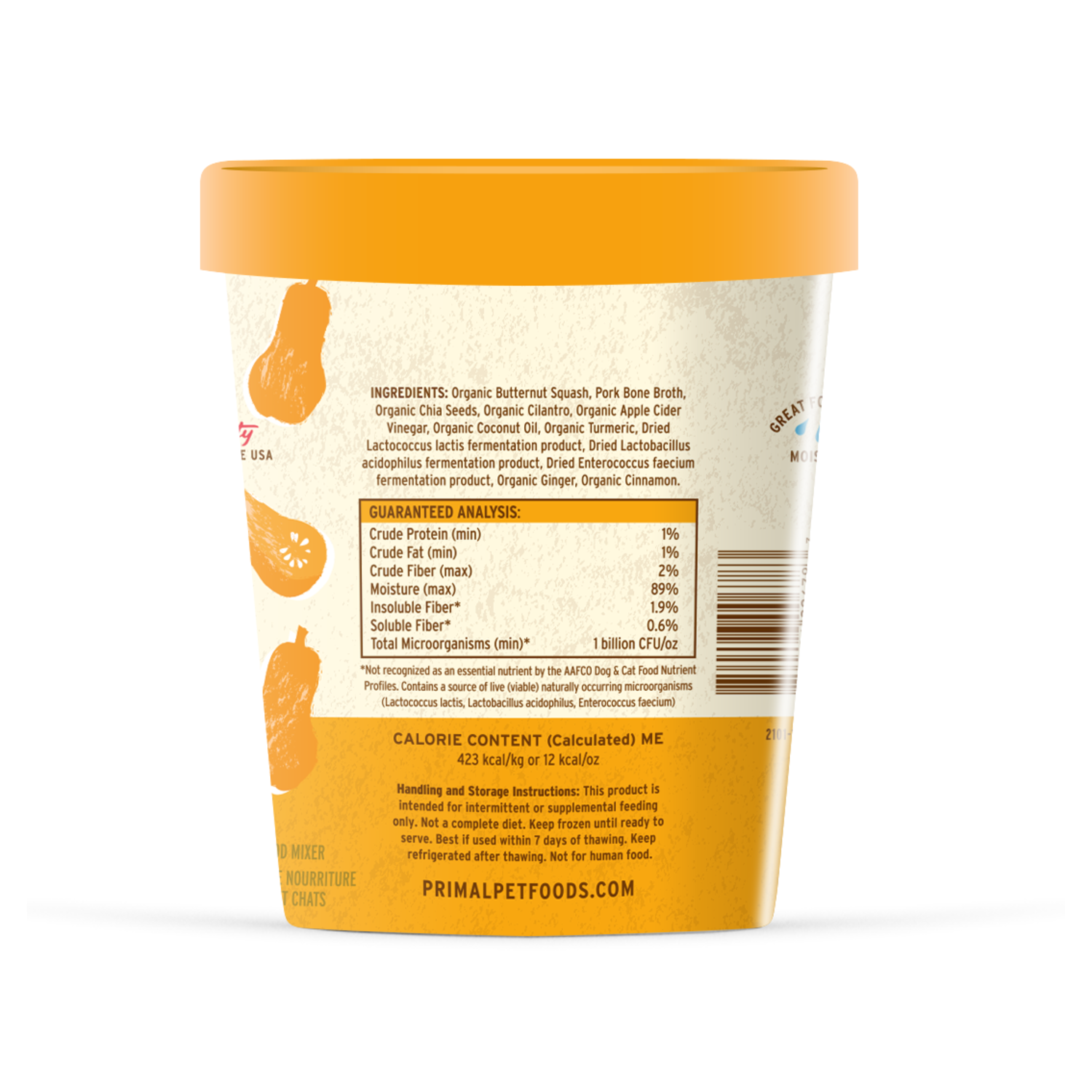 Primal Frozen Fresh Topper - Awesome Squash Dog & Cat Food Topper, 16-Oz