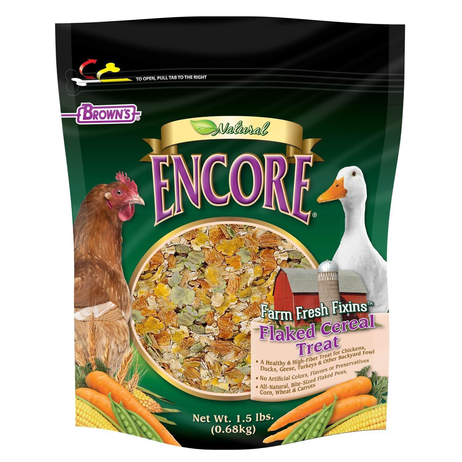 Brown's Encore Farm Fresh Fixins Flaked Cereal Treat For Backyard Foul