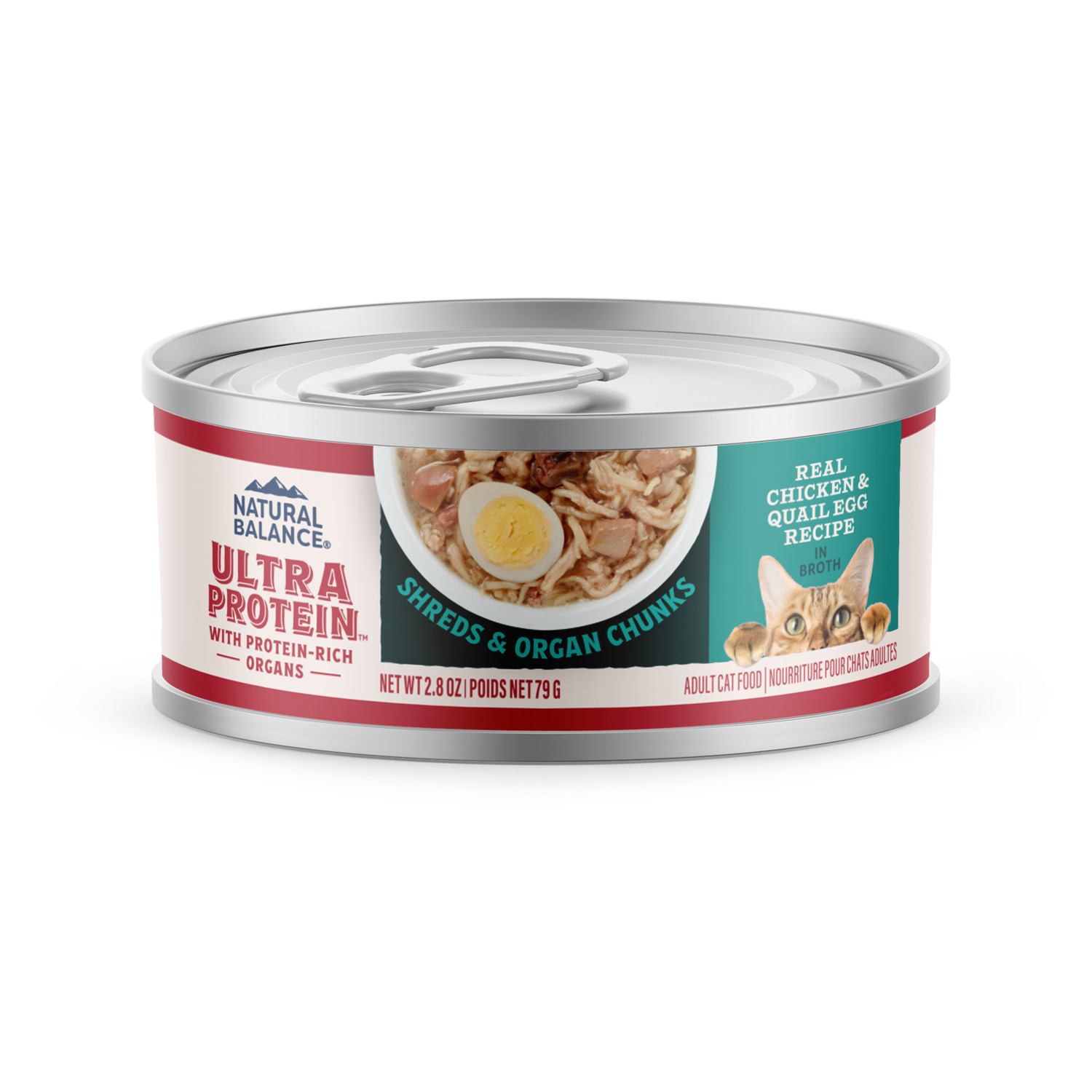 Natural Balance Ultra Protein Wet Cat Food, Chicken Recipe With Quail Egg In Broth, 2.8 Oz.