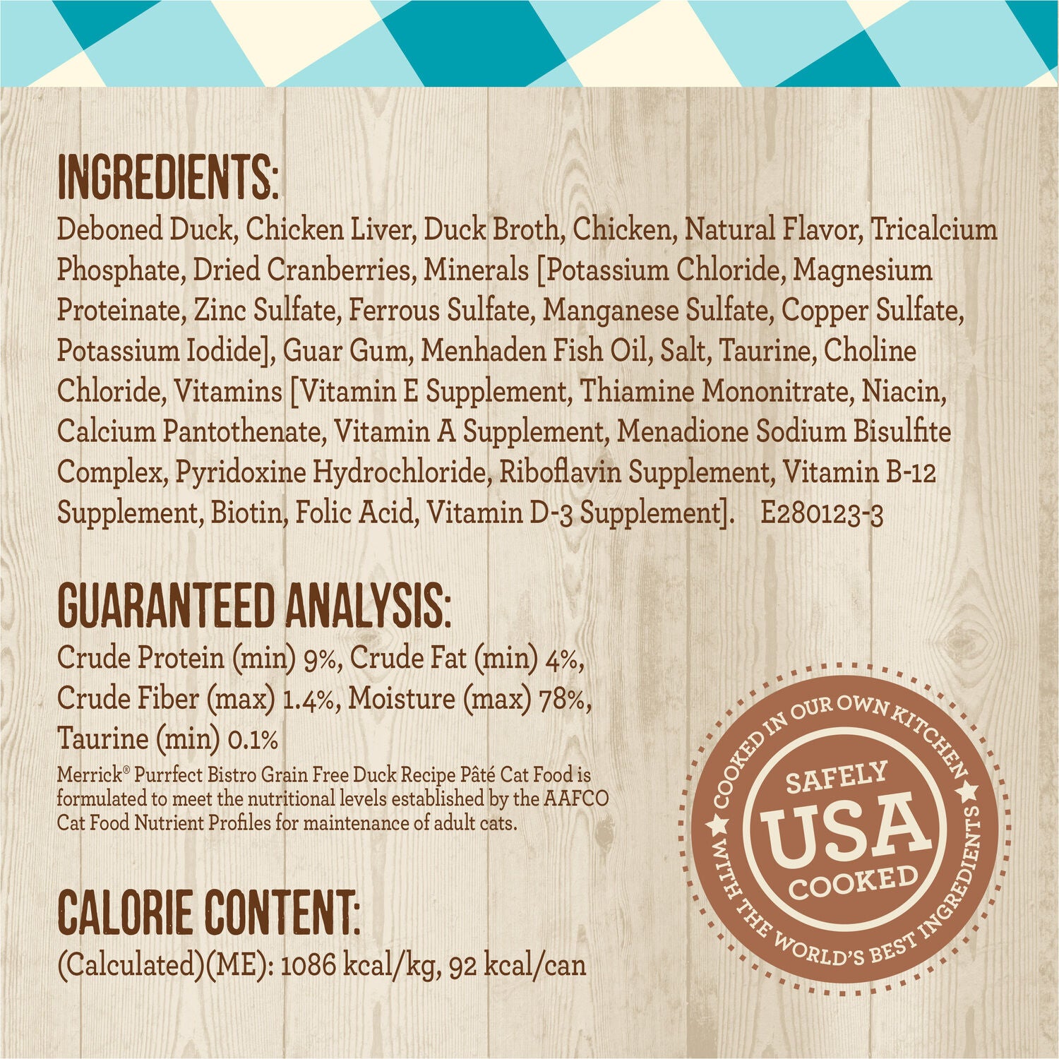 Merrick Purrfect Bistro Grain Free Premium Soft Canned Pate Adult Wet Cat Food, High Protein Duck Recipe - 3-Oz. Can - Case Of 24