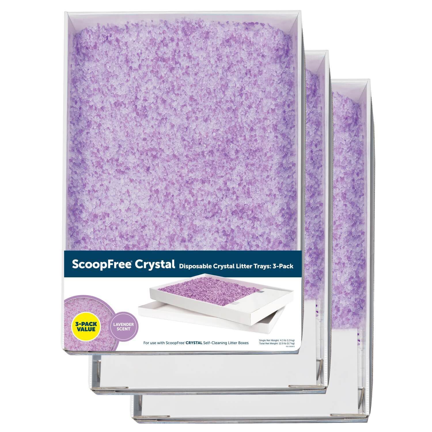 Petsafe Scoopfree&reg; Complete Disposable Crystal Lavender Scented Cat Litter Trays, 3 Pack