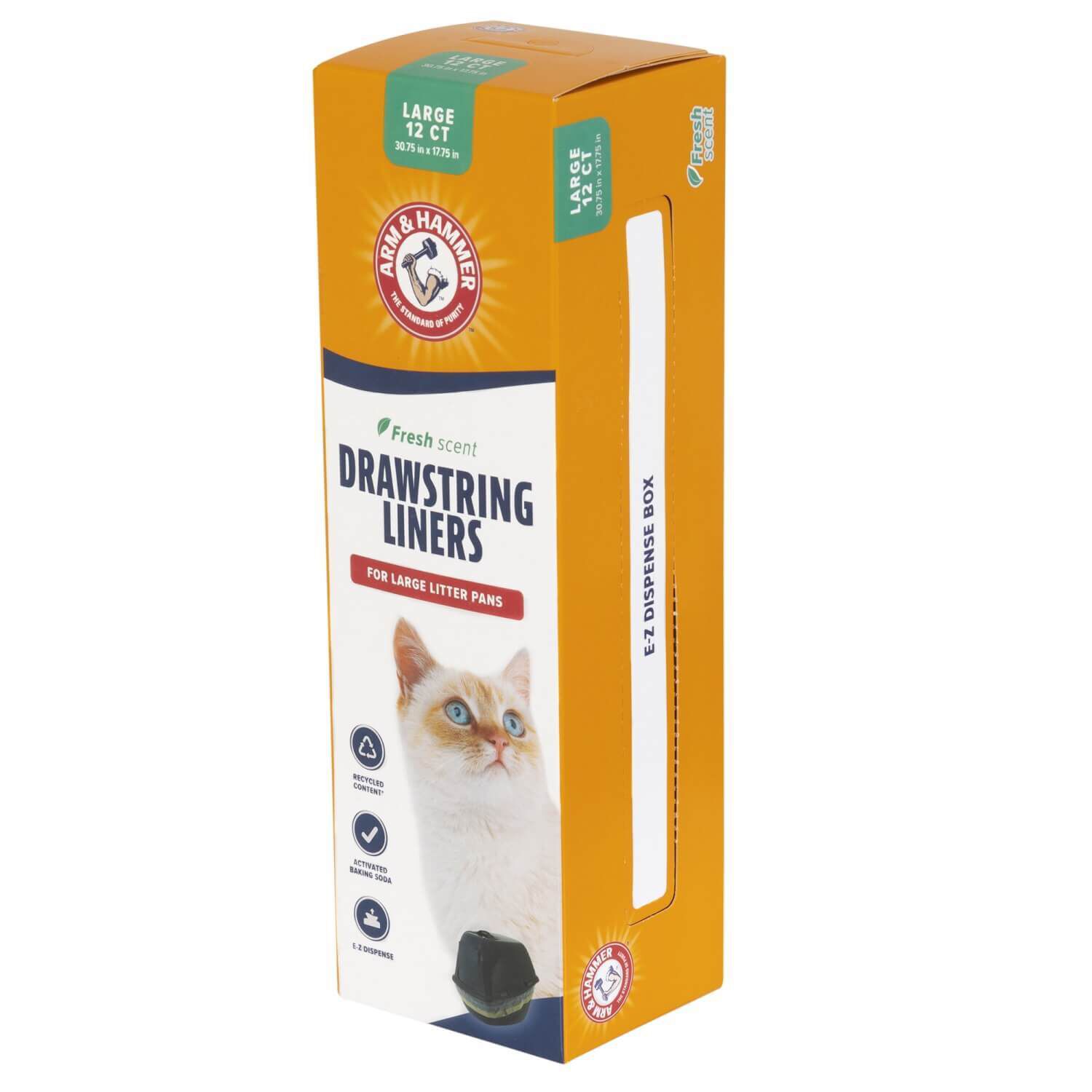 Arm & Hammer Drawstring Cat Litter Pan Liners, 12-Count Large