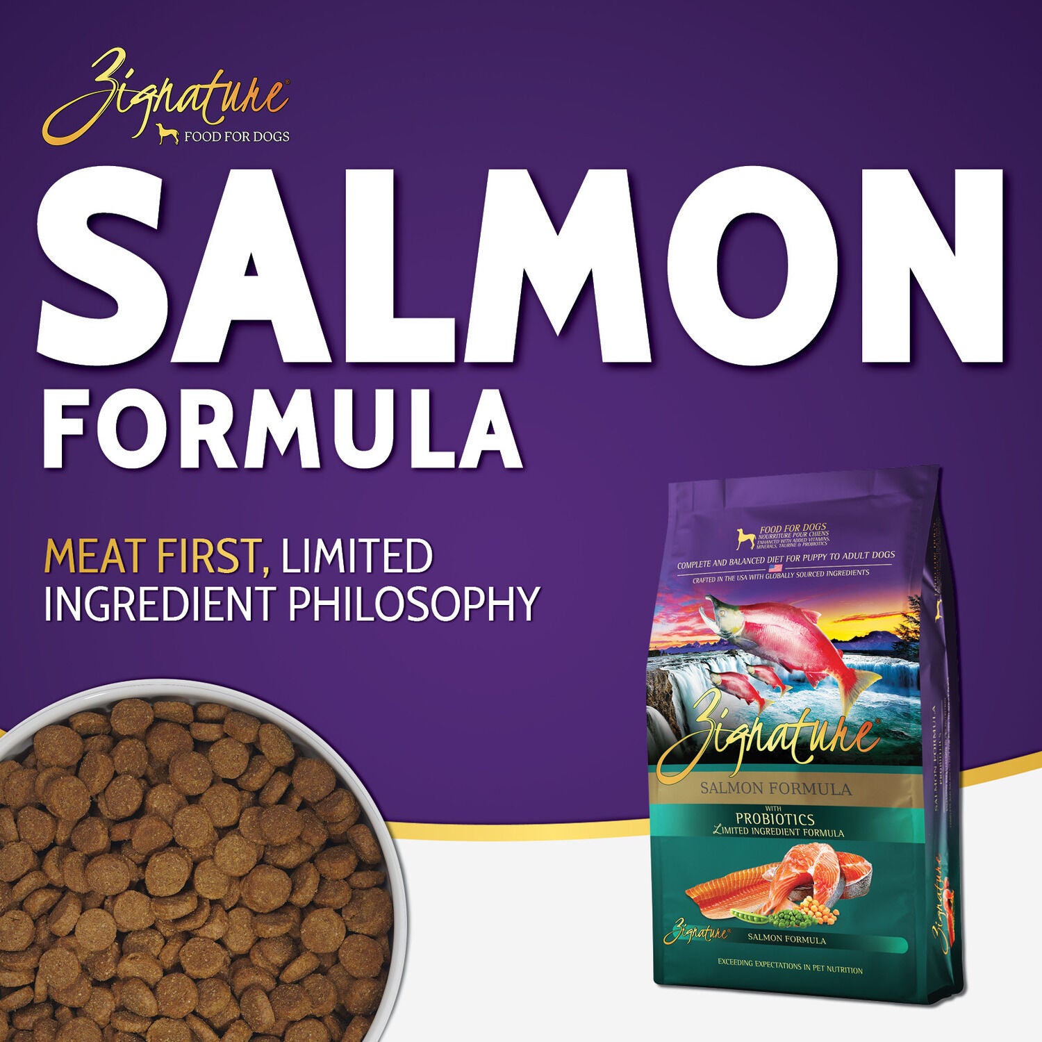 Zignature Salmon Formula Dry Dog Food, 25Lb
