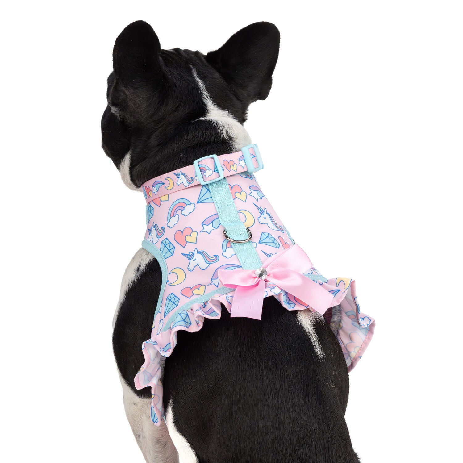 Simply Dog Rainbow & Unicorns Dog Collar, Pink