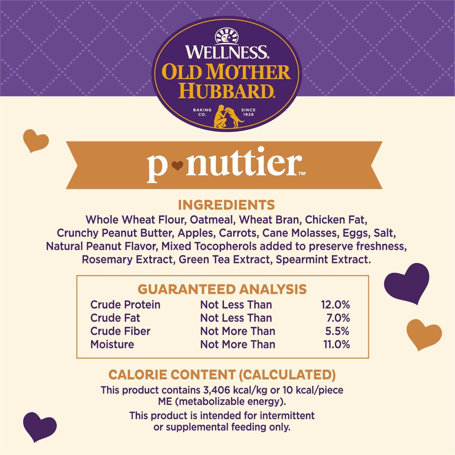 Wellness Old Mother Hubbard P-Nuttier Biscuits Dog Treats, Natural, Training Treats, Peanut Butter Flavor, Mini Size - 5 -Ounce Bag