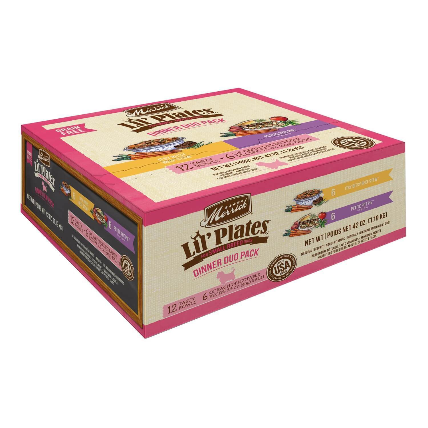 Merrick Lil Plates Dinner Duos Variety Pack With Itsy Bitsy Beef