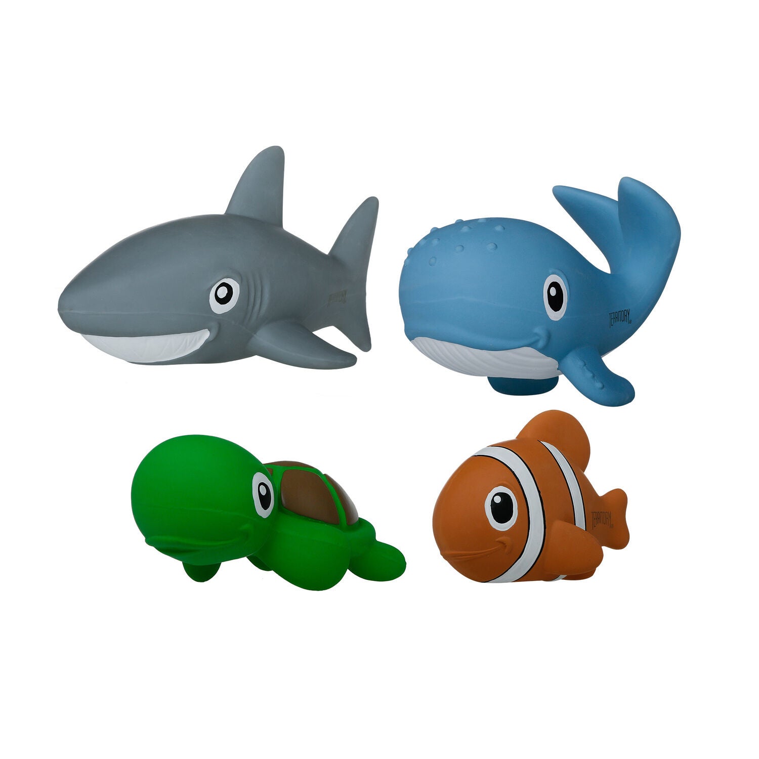 Territory Natural Rubber Shark Squeaker Dog Toy, 9"