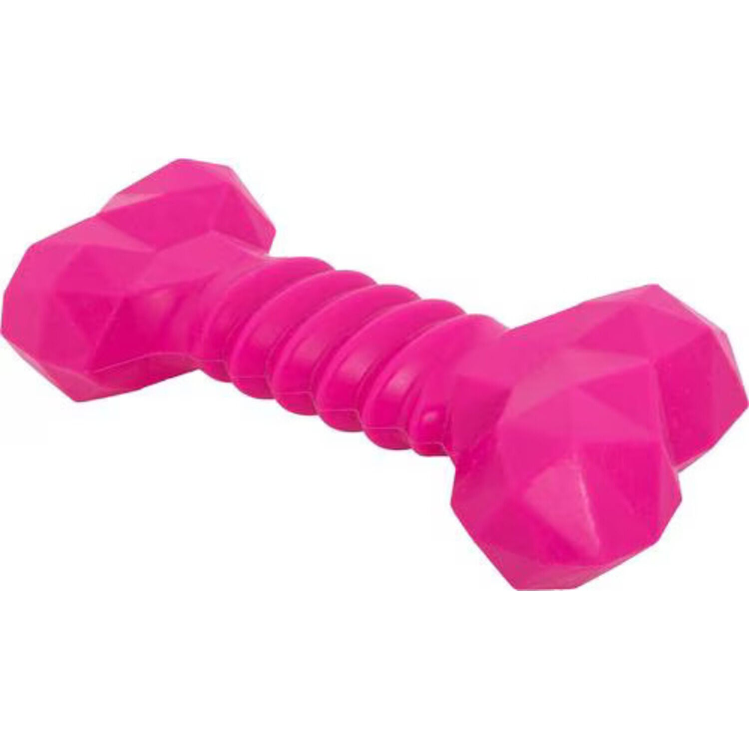 Chews Hues Pink Short Bone Durable Squeaky Dog Toy For Medium To Large Sized Dogs