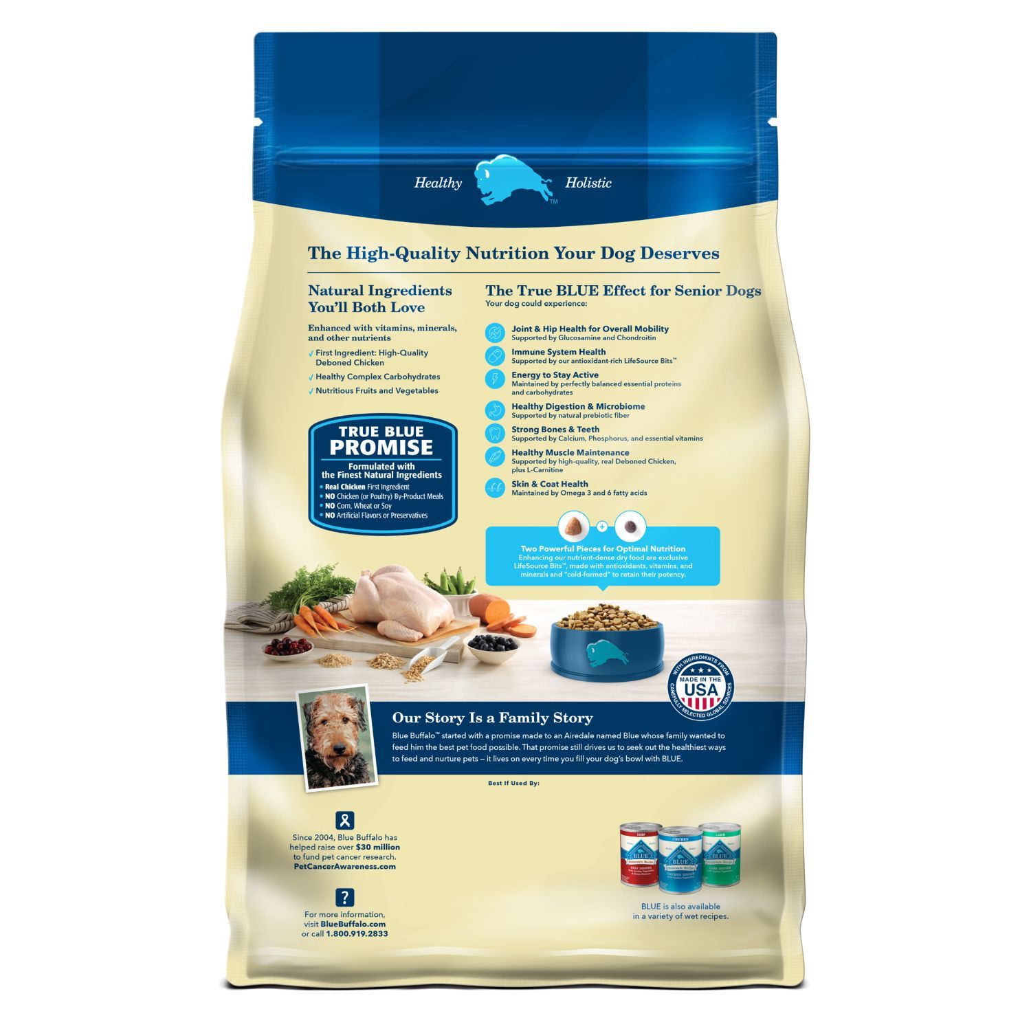 Blue Buffalo Life Protection Chicken & Brown Rice Senior Dog Food, 15-Lb
