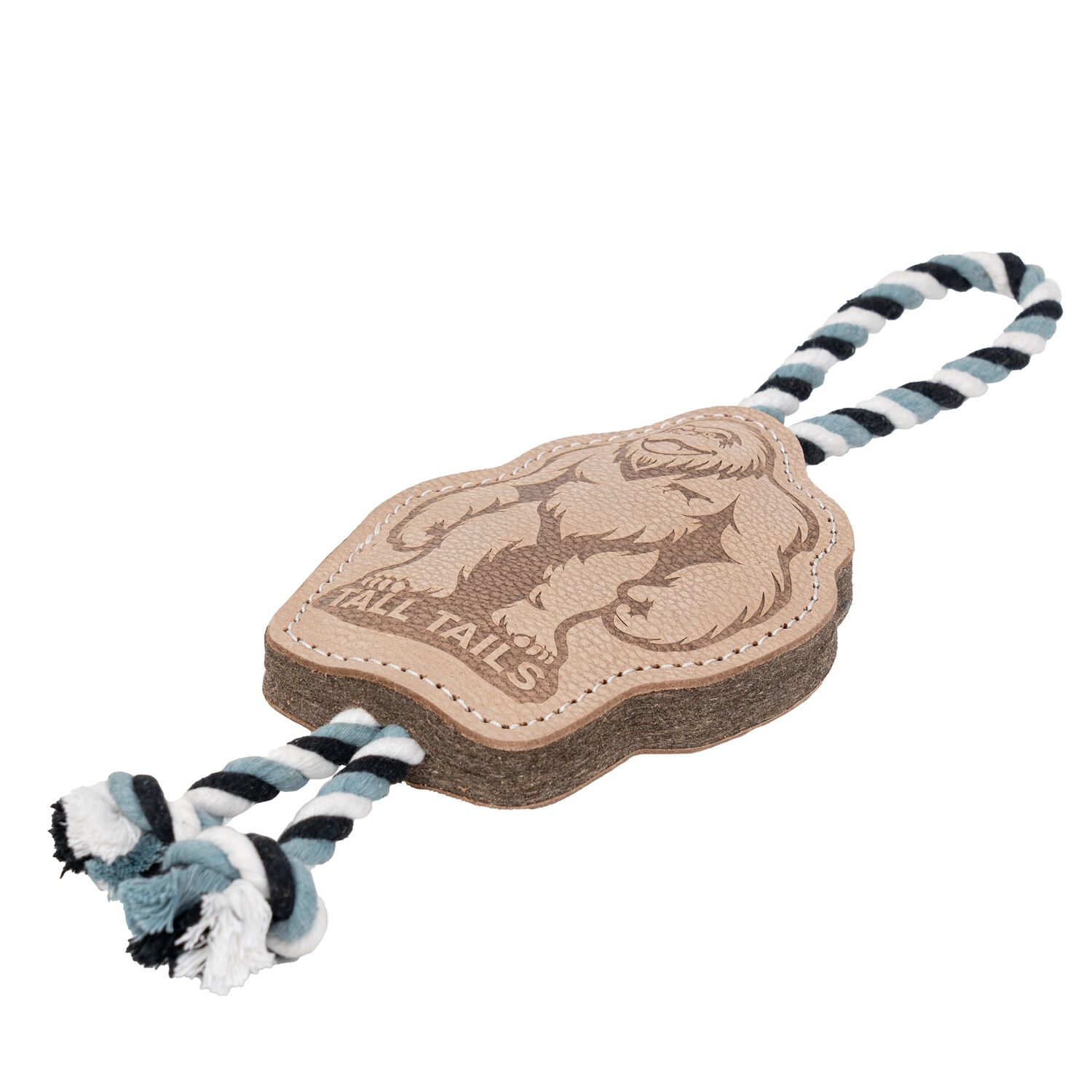 Tall Tails Natural Leather Big Foot Rope Tug Dog Toy, 16-Inch
