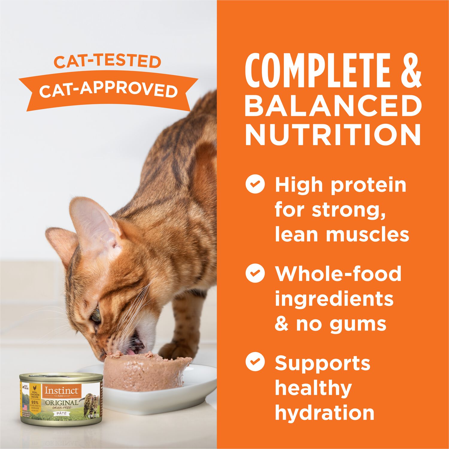 Instinct Original Grain-Free Pate Wet Cat Food,  Chicken Recipe, 3-Oz Can Pack Of 24