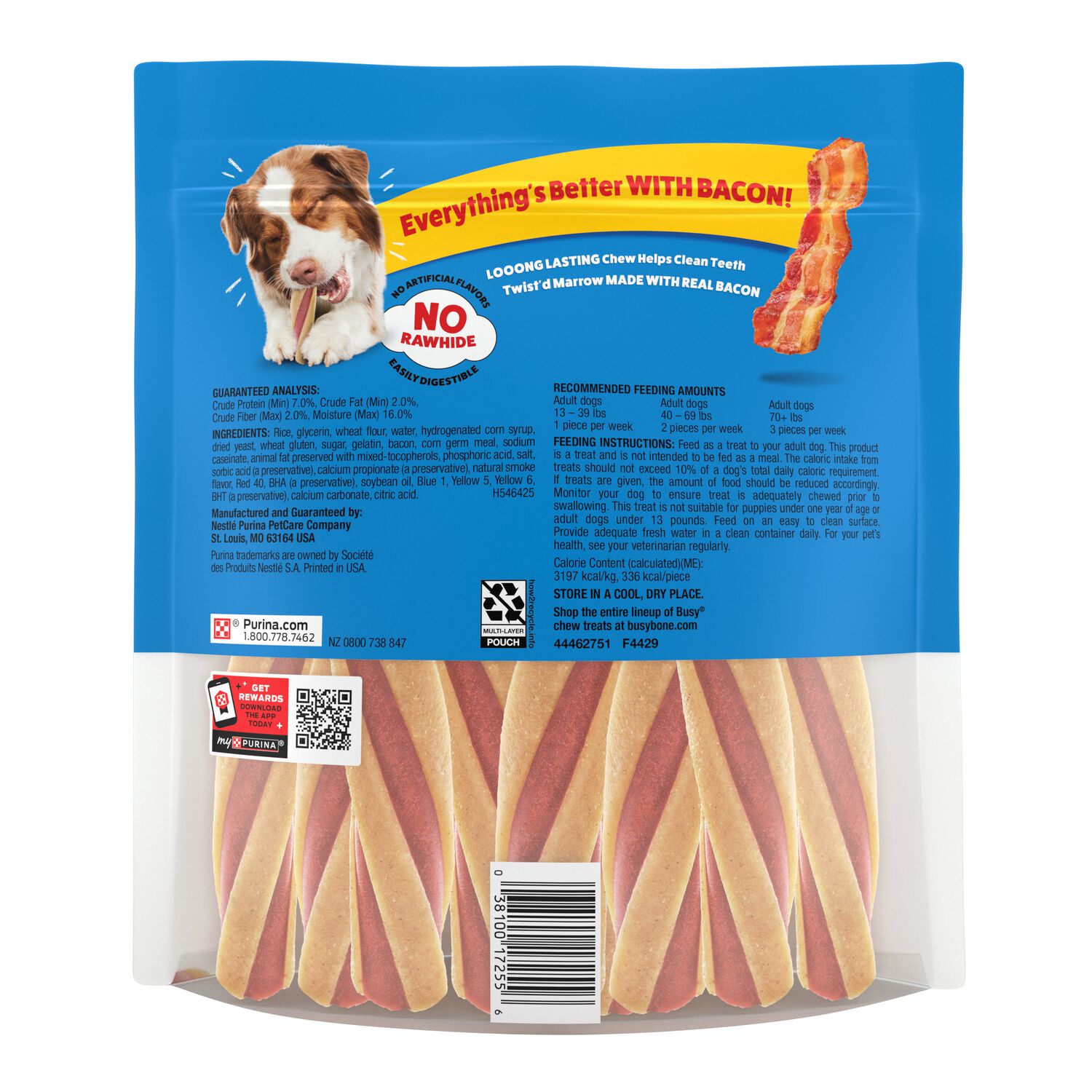 Purina Busy Bone Twist&rsquo;D With Beggin&rsquo; Large Bacon Flavor Chewy Dog Treats, 10 Count