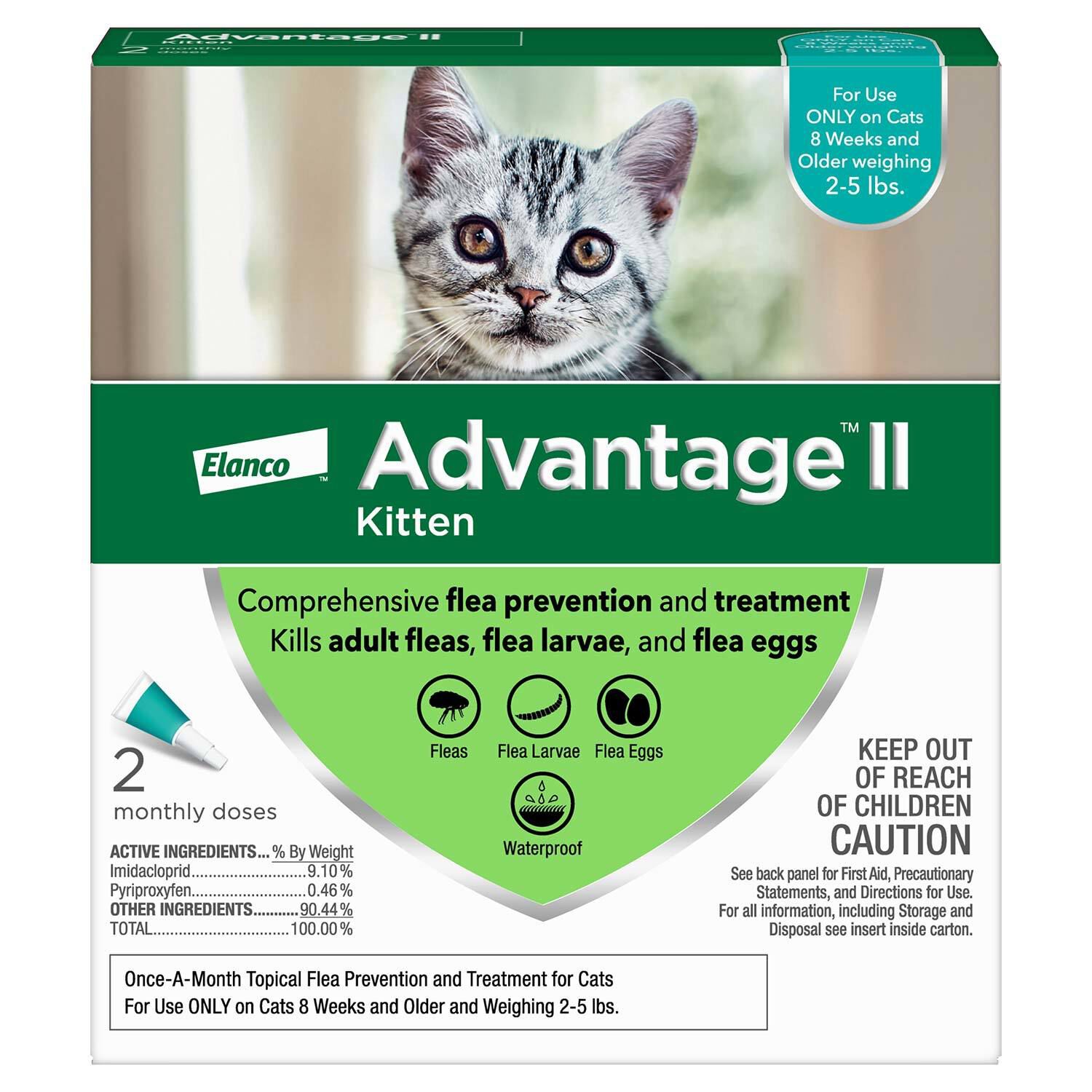Advantage Ii Flea Treatment For Cats And Kittens, 2 To 5 Lbs
